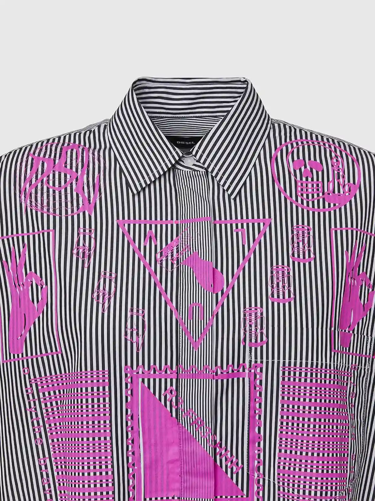 Multicolor Striped shirt with print