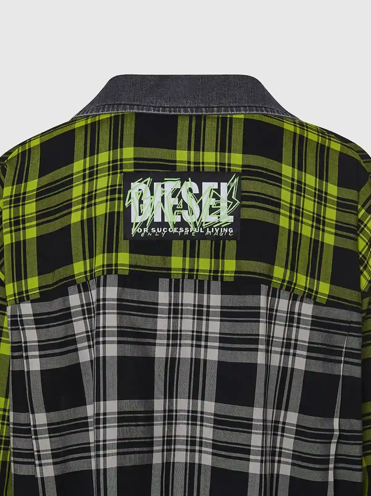 Multicolor Check shirt with denim detail