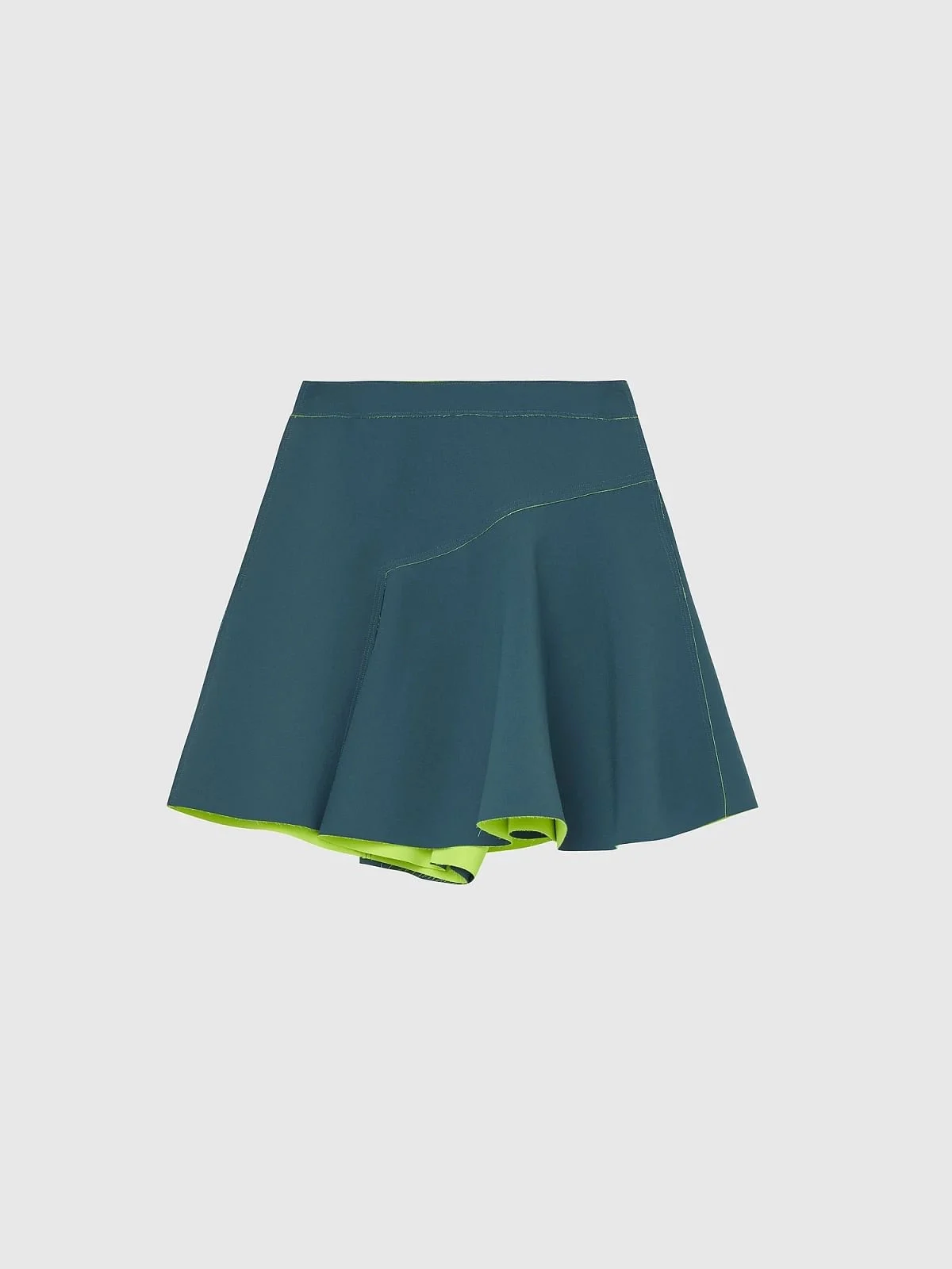 Green Two-tone skort in stretch crepe