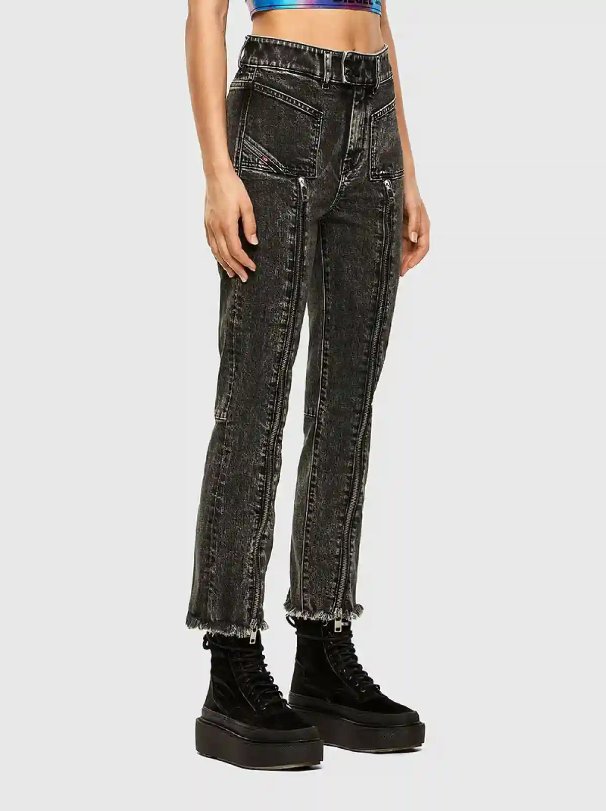 Black Bootcut and Flare Fit Jeans-D-Earlie