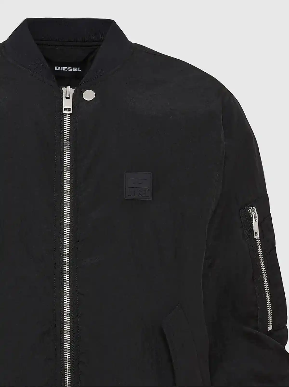 Black Bomber jacket in crinkle nylon