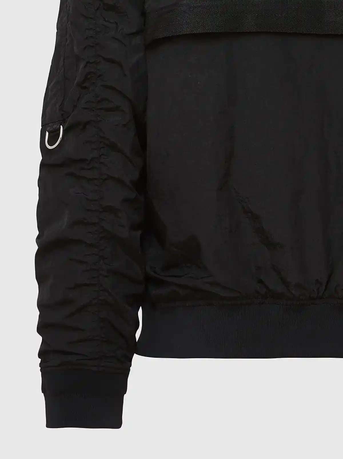 Black Bomber jacket in crinkle nylon