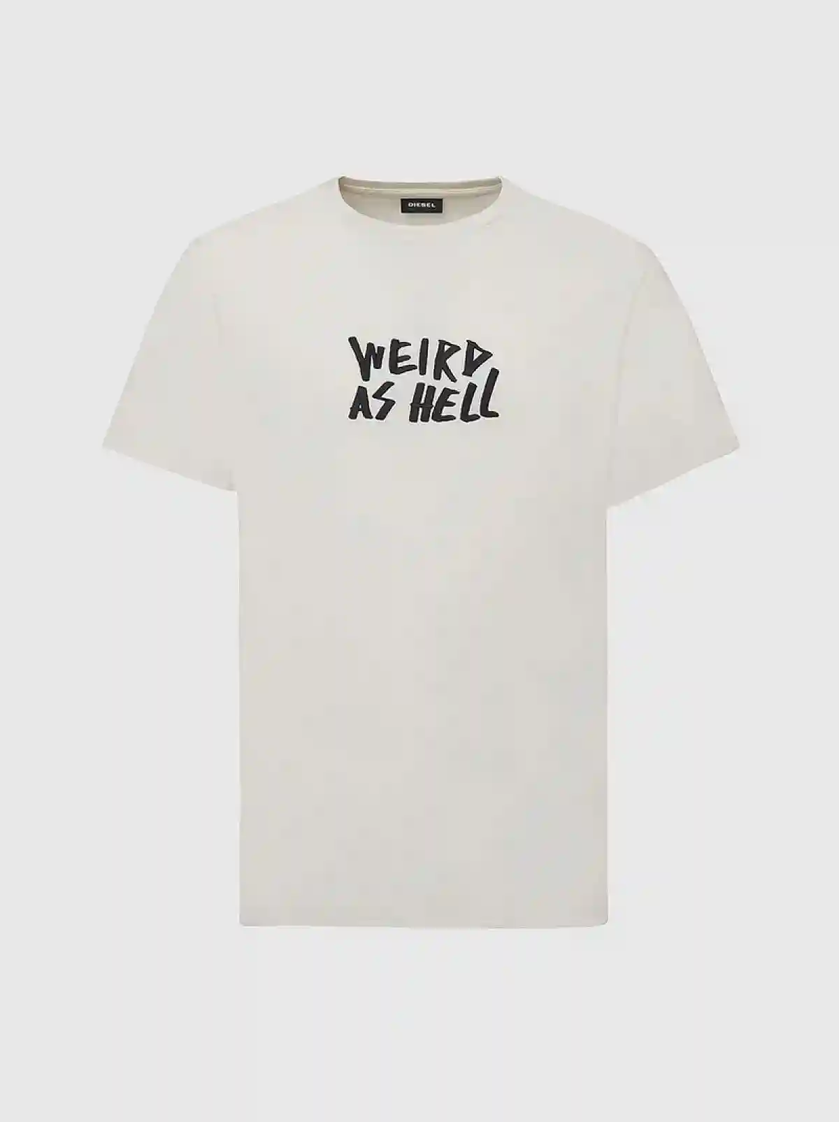 White T-shirt with Weird As Hell embroidery