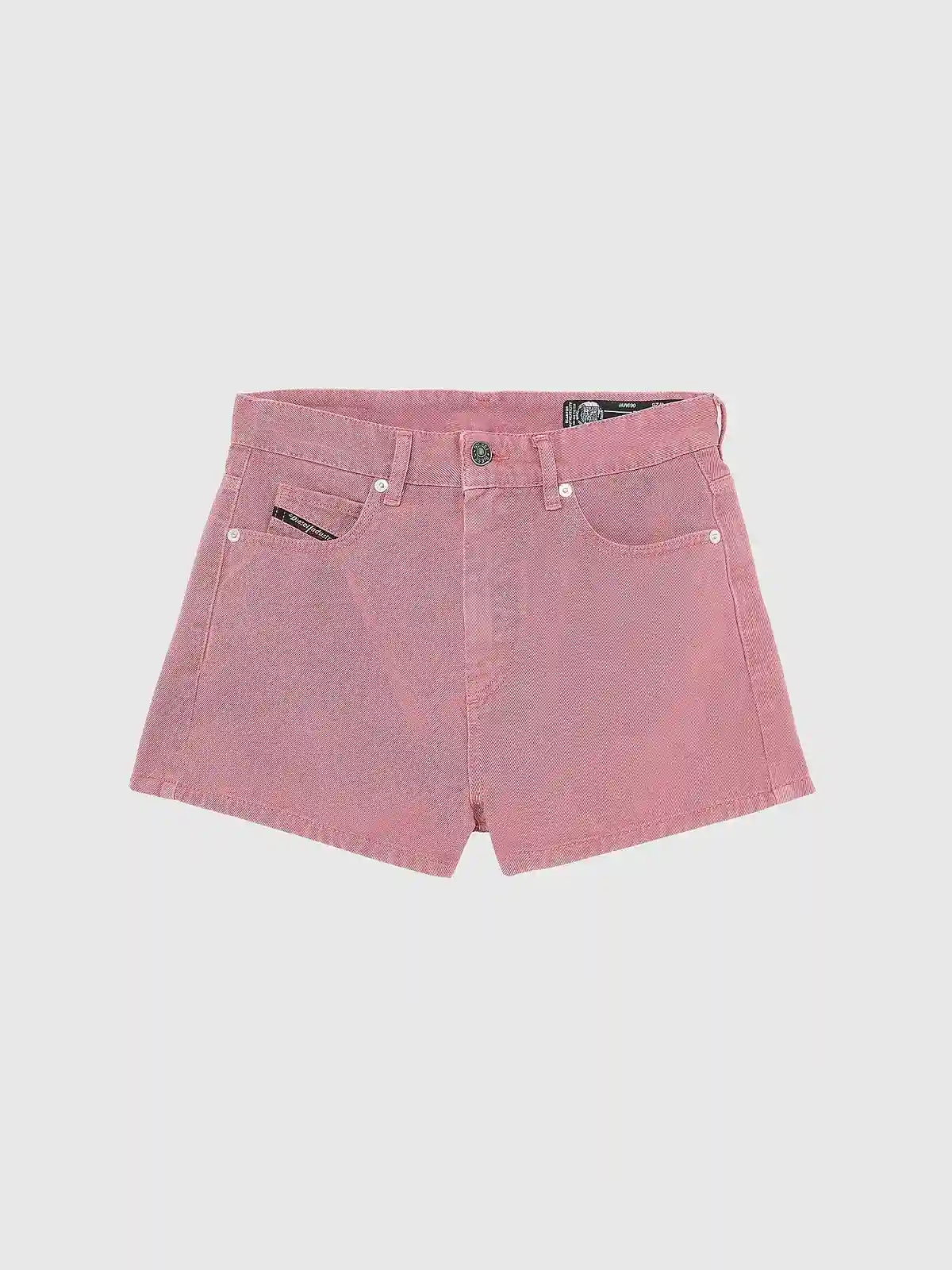 Pink High-waisted shorts in coloured denim