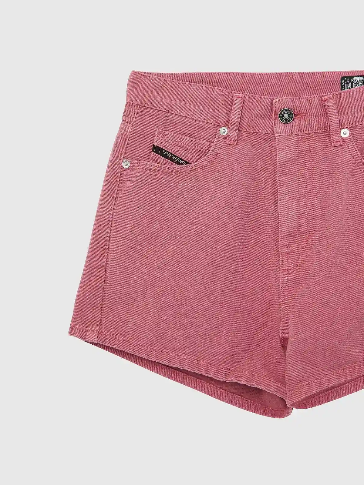 Pink High-waisted shorts in coloured denim