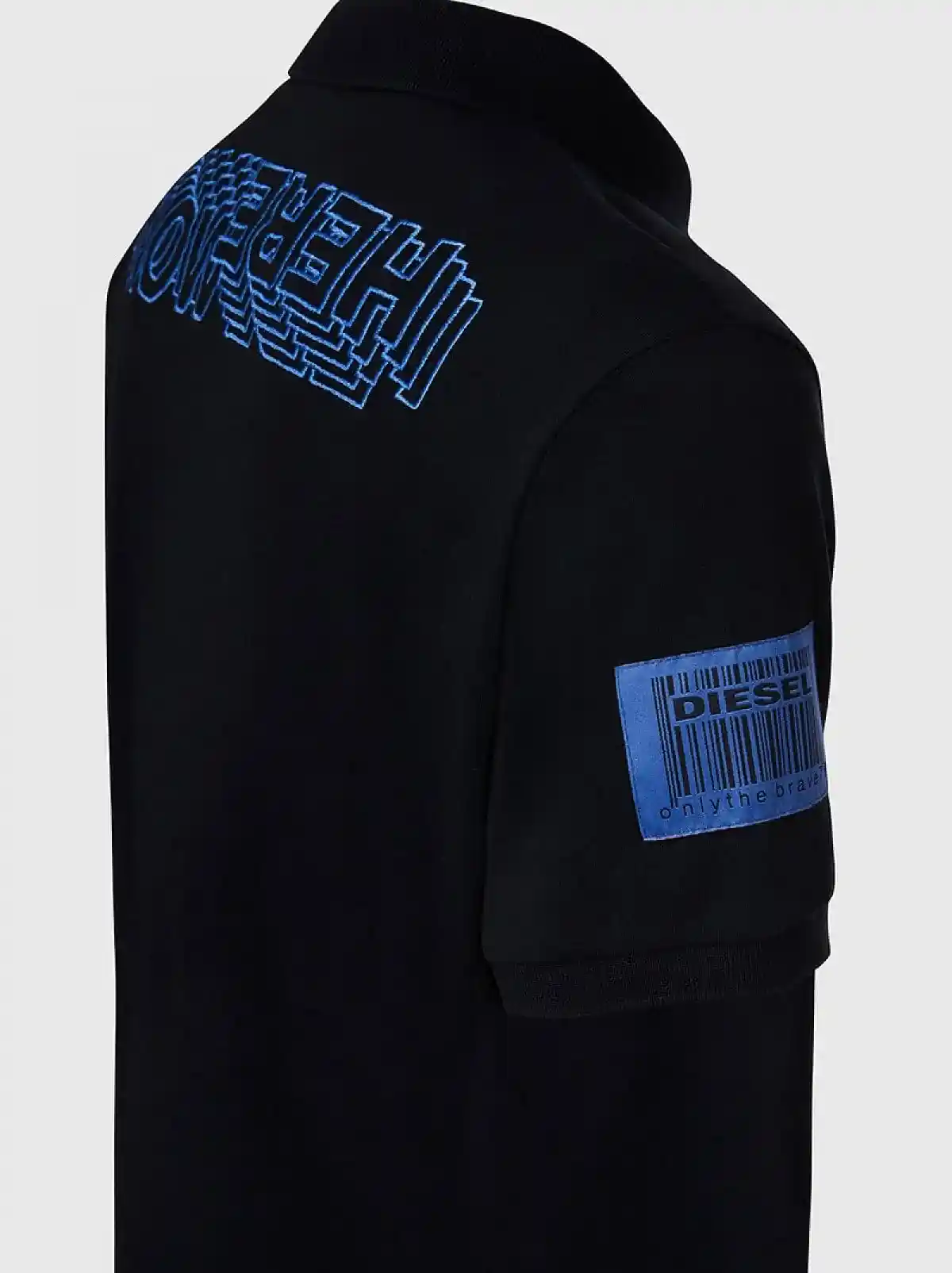 Black Jersey polo shirt with patches