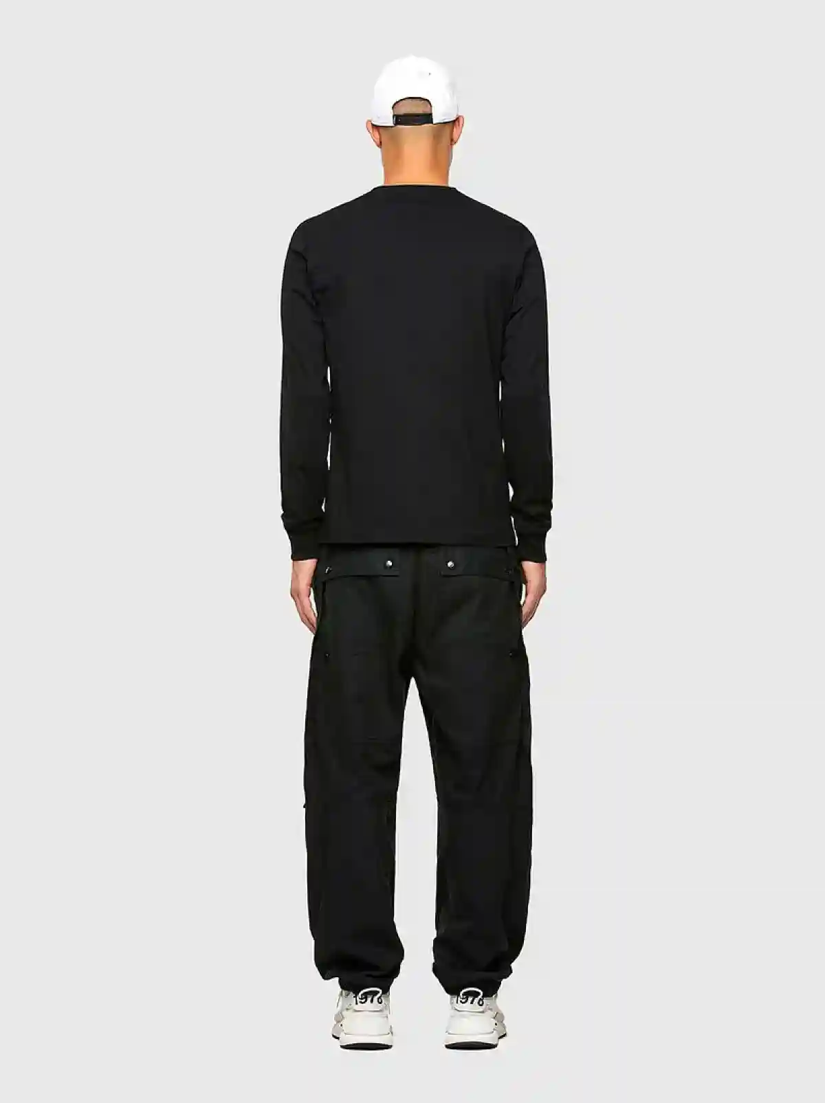 Black Long-sleeve T-shirt with double logo