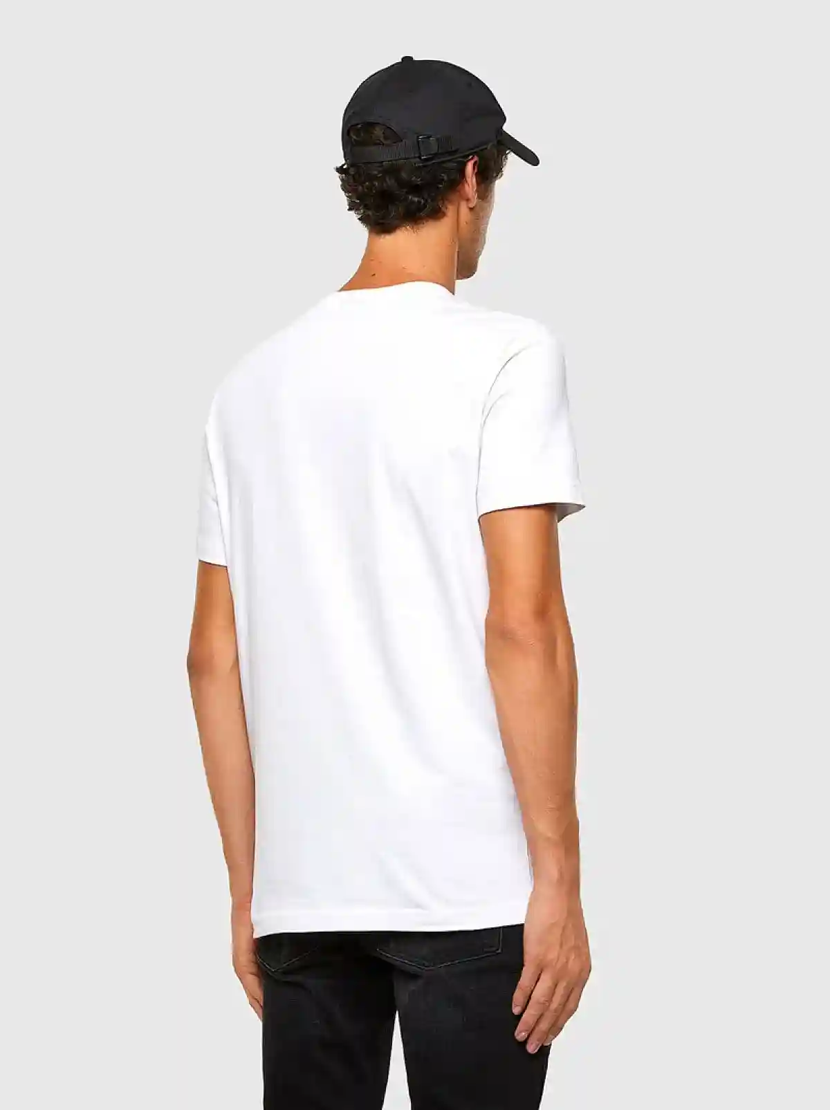 White T-shirt with Denim Division print