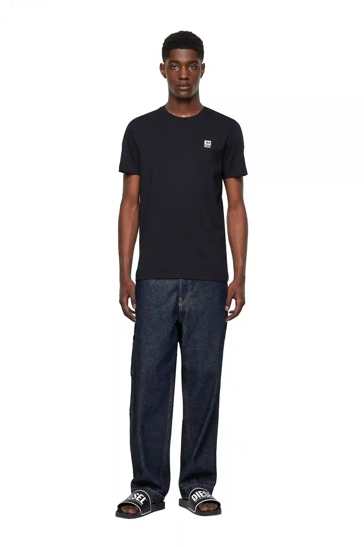 Black T-shirt with D logo patch
