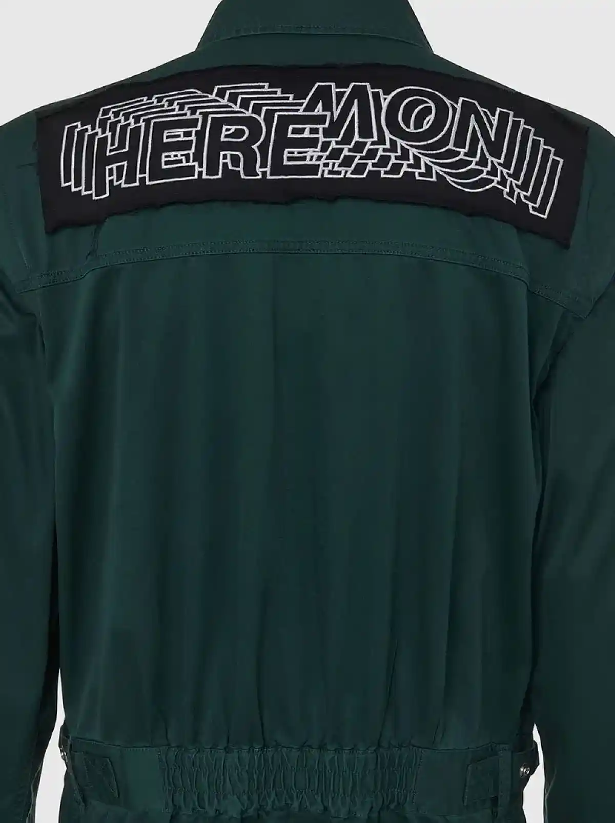 Green Convertible jumpsuit with patches