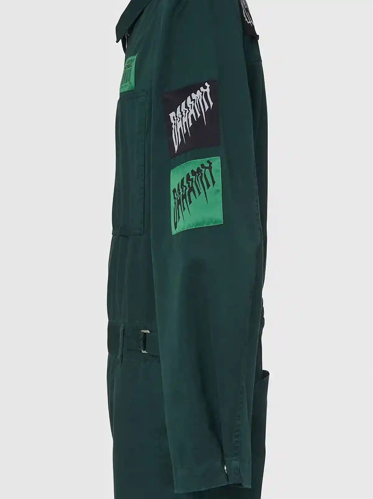 Green Convertible jumpsuit with patches