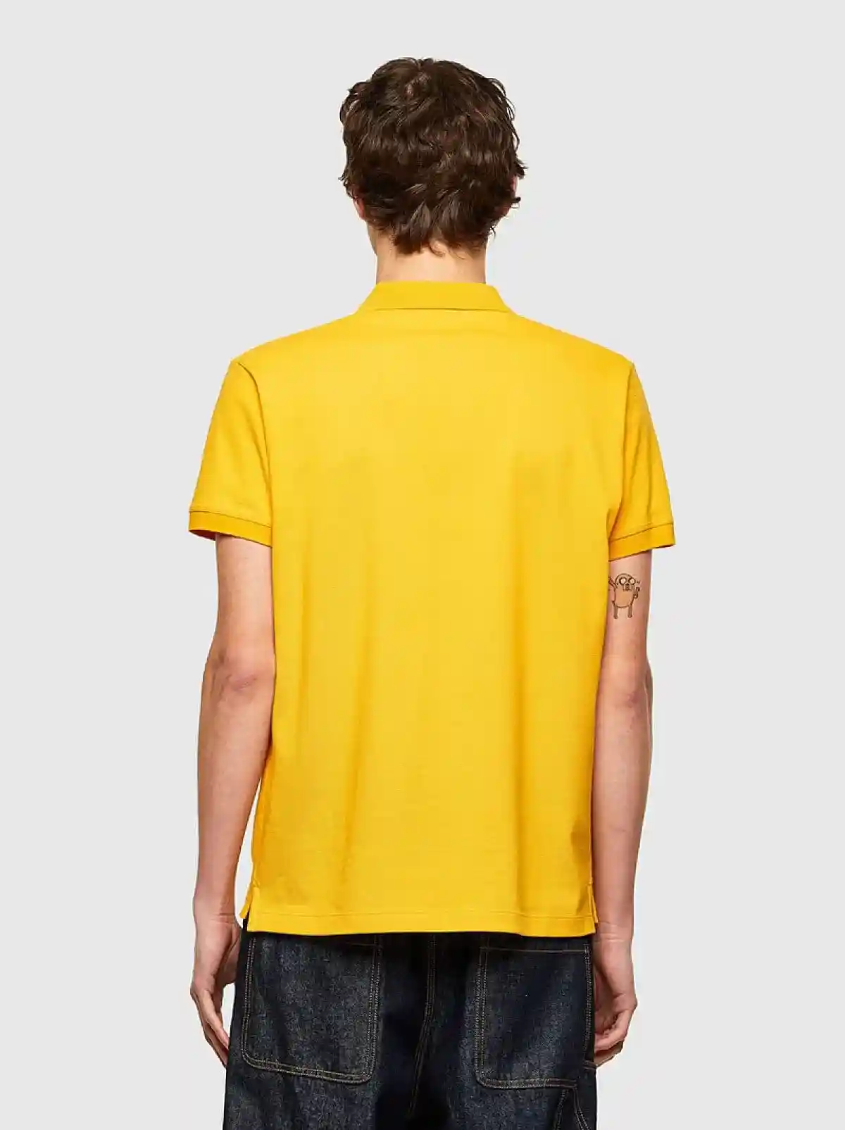Yellow Pique polo shirt with double logo