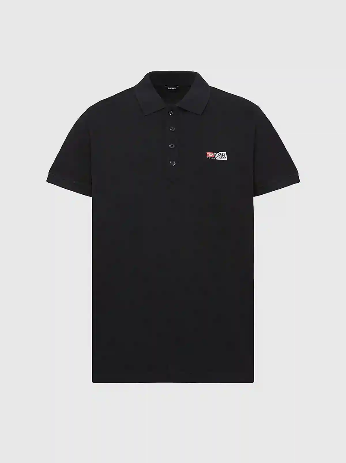 Black Pique polo shirt with double logo