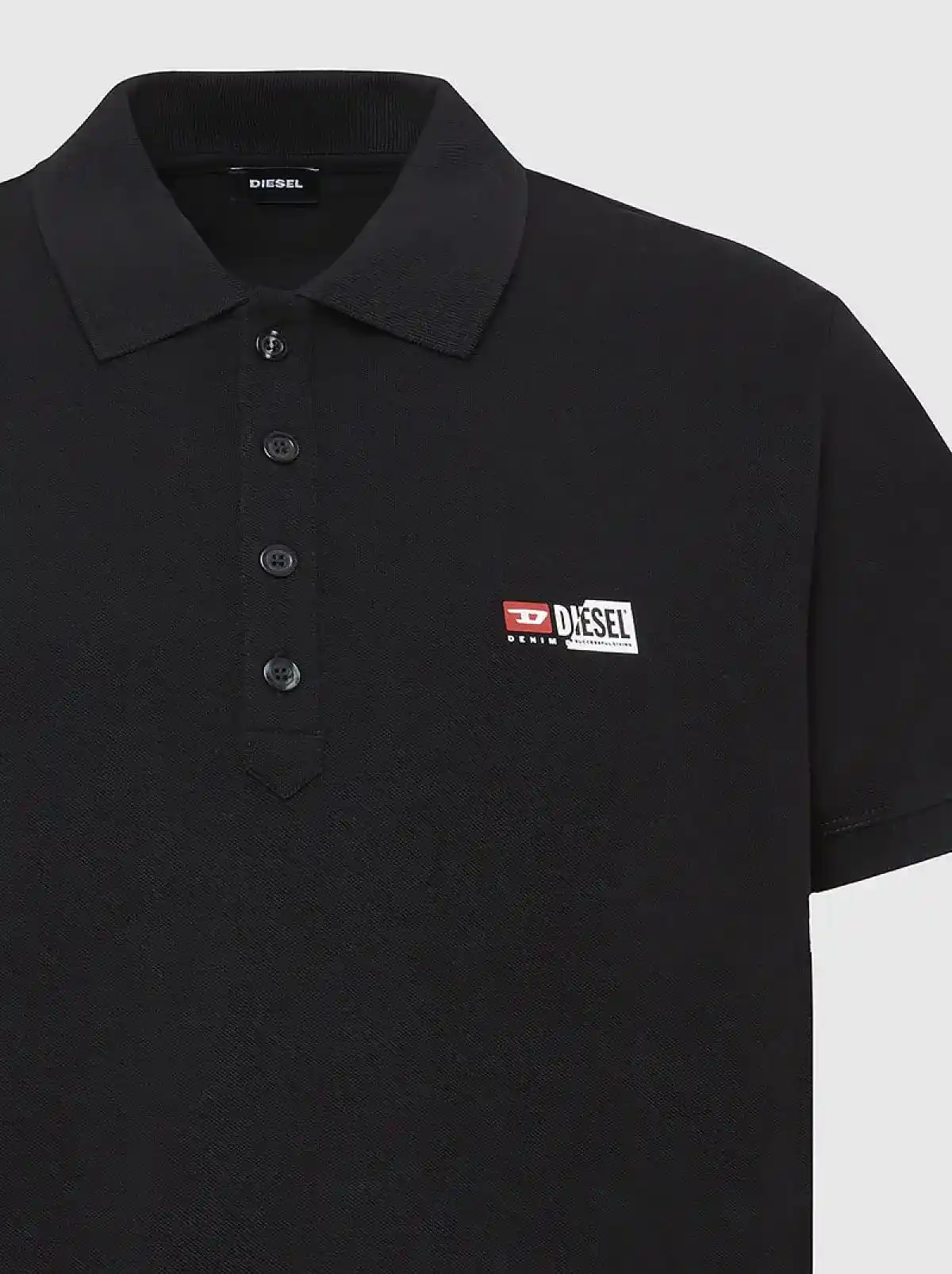 Black Pique polo shirt with double logo