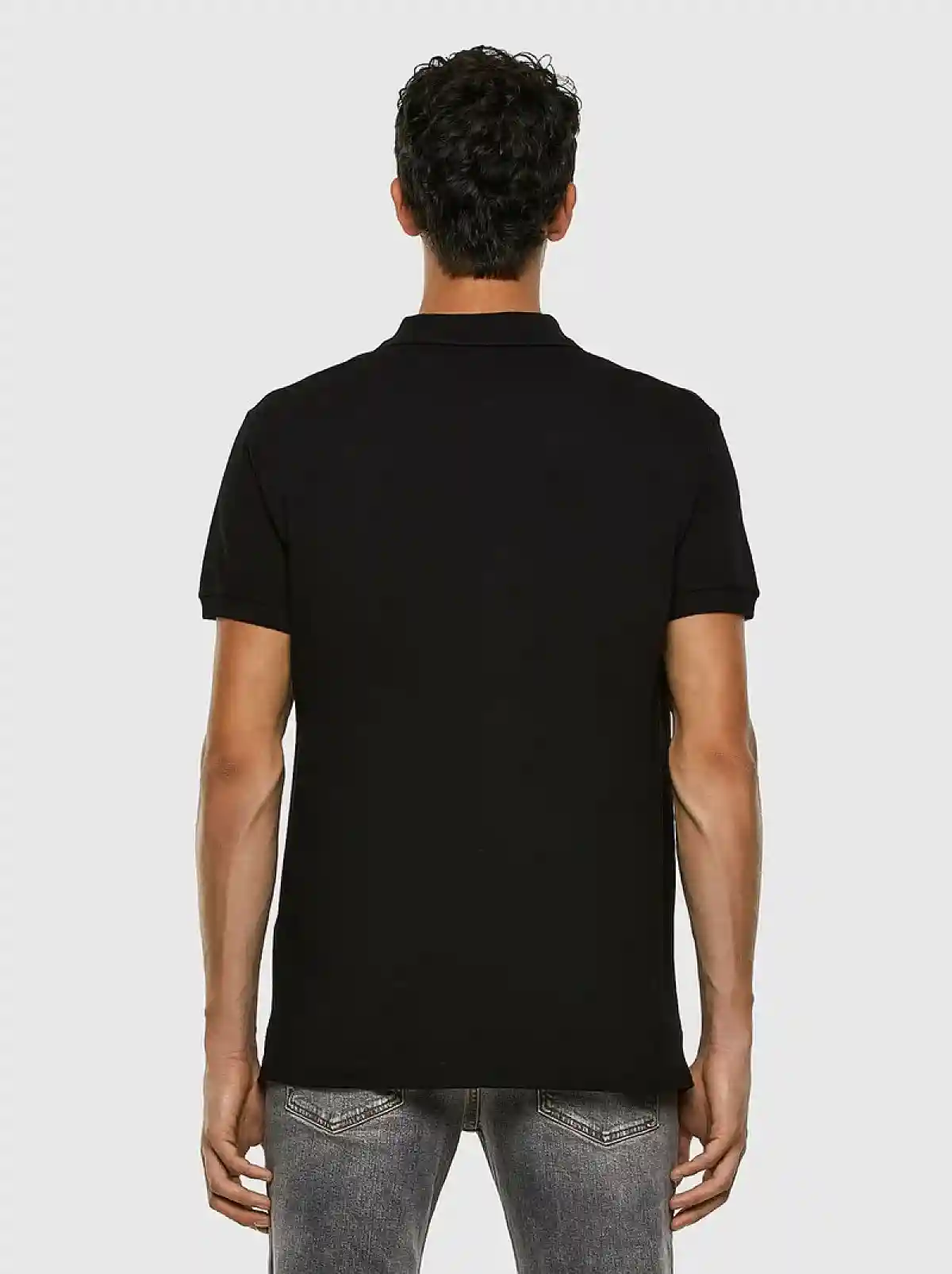 Black Pique polo shirt with double logo