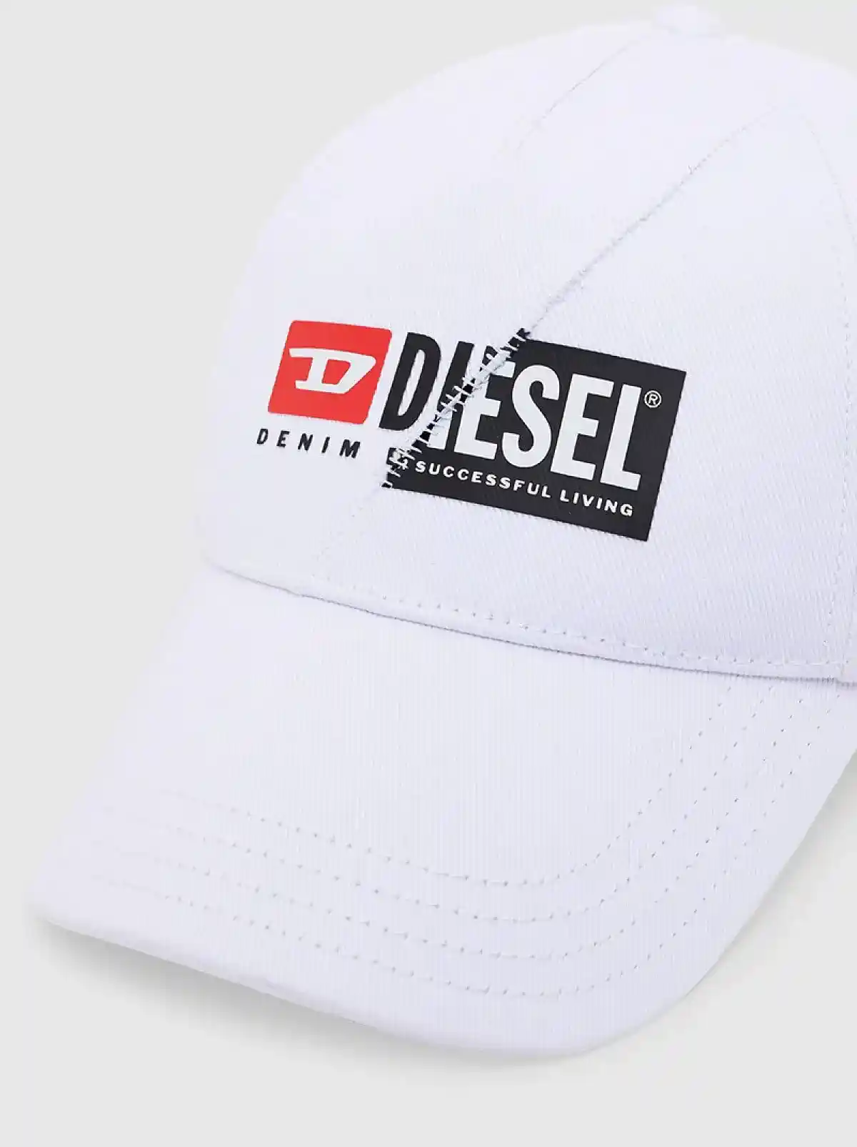White Baseball cap with double logo