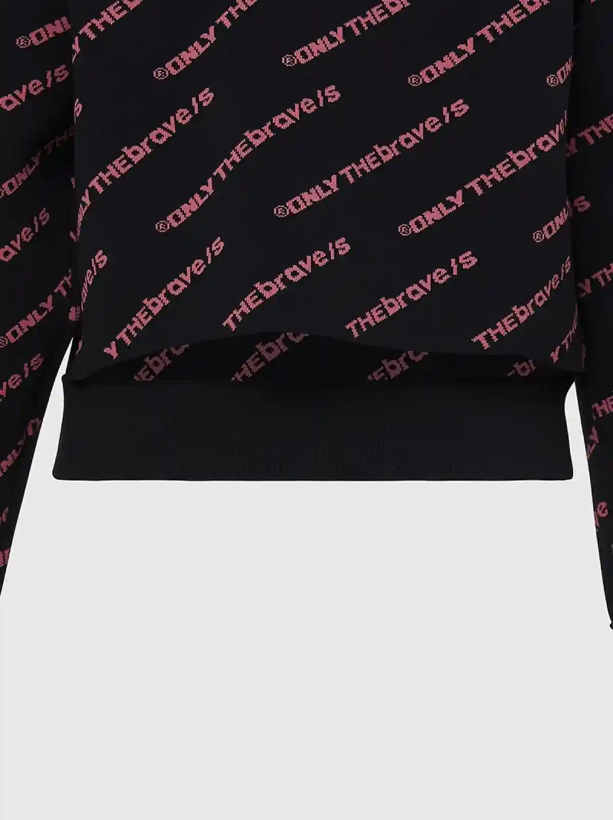 Black Knit jacket with diagonal lettering