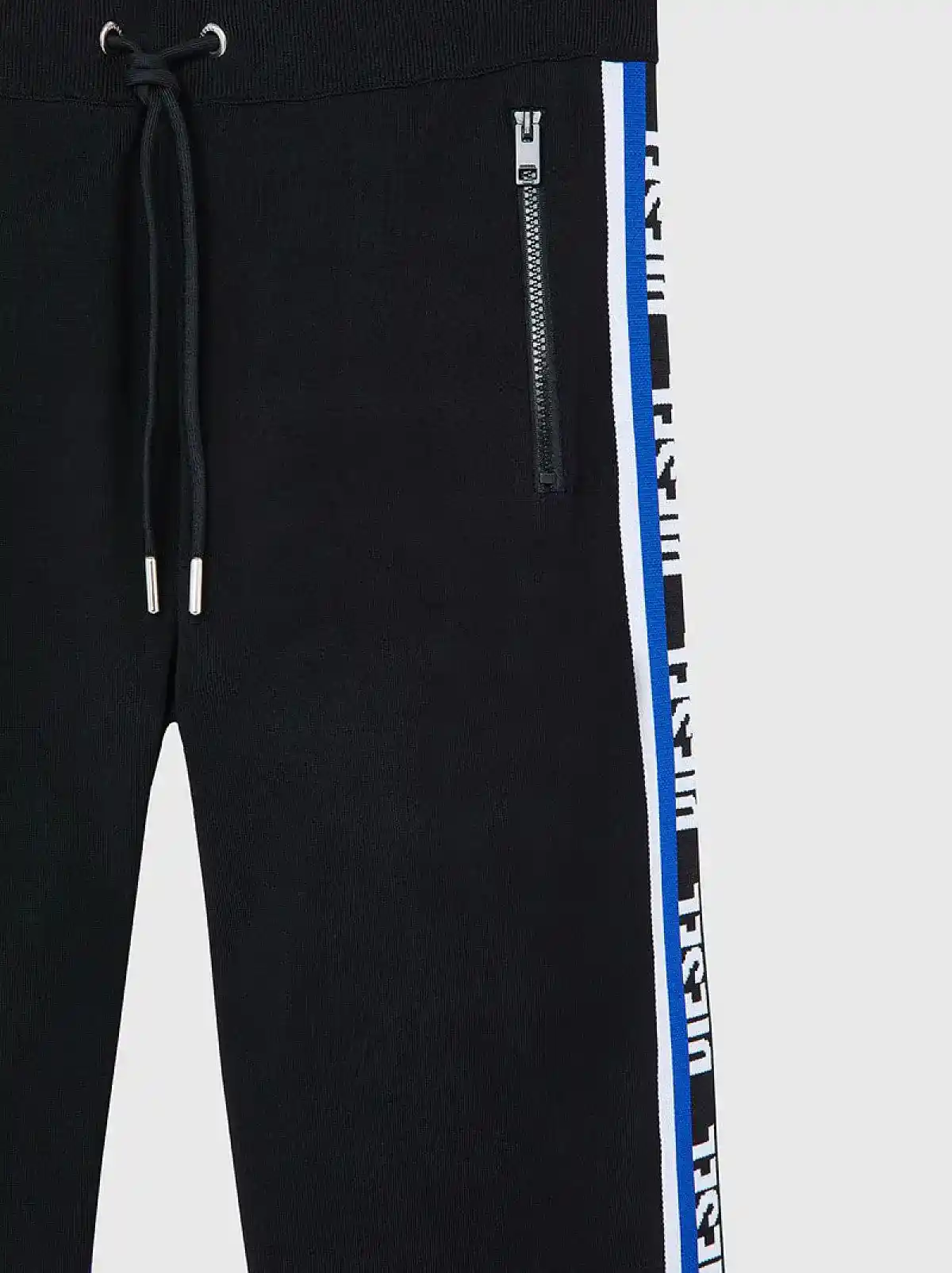 Black Track pants with jacquard logo bands