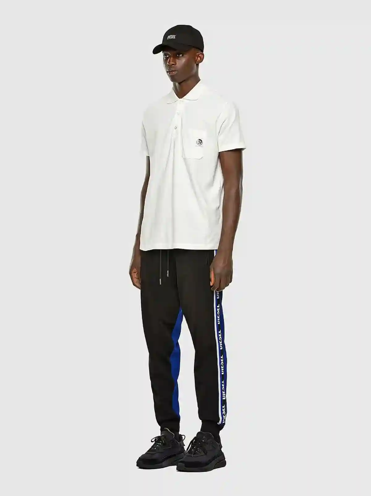 Black Track pants with jacquard logo bands