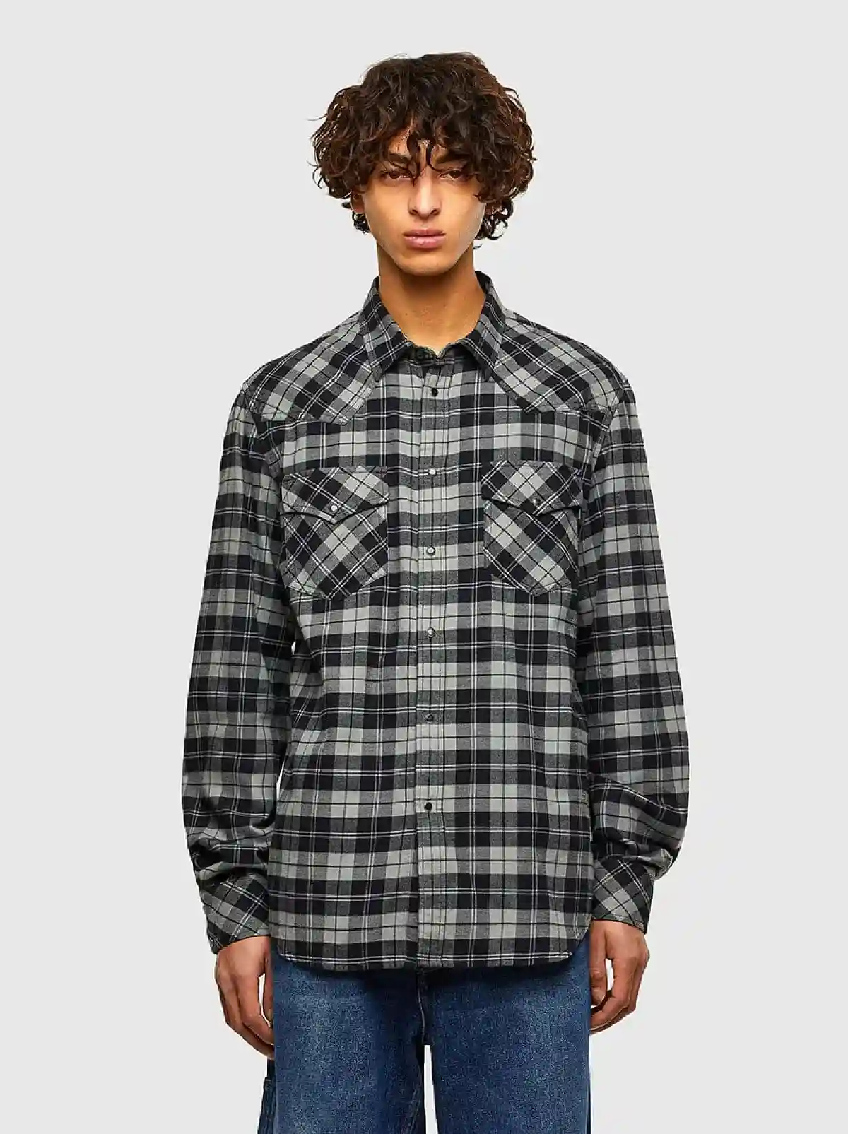 Multicolor Green Label flannel Western shirt