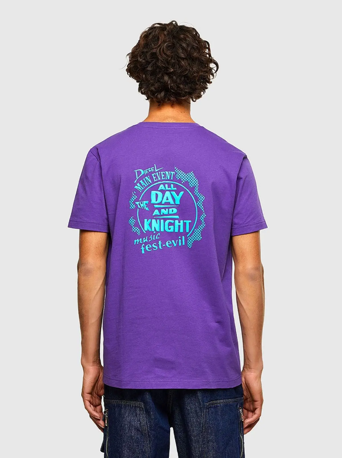 Purple Green Label T-shirt with puff print
