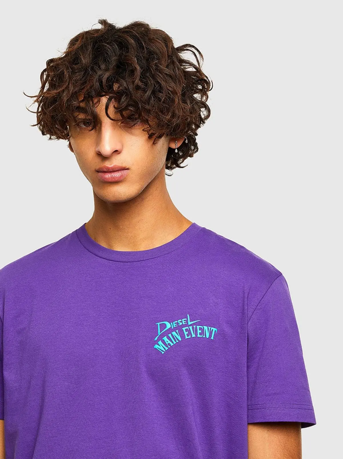 Purple Green Label T-shirt with puff print