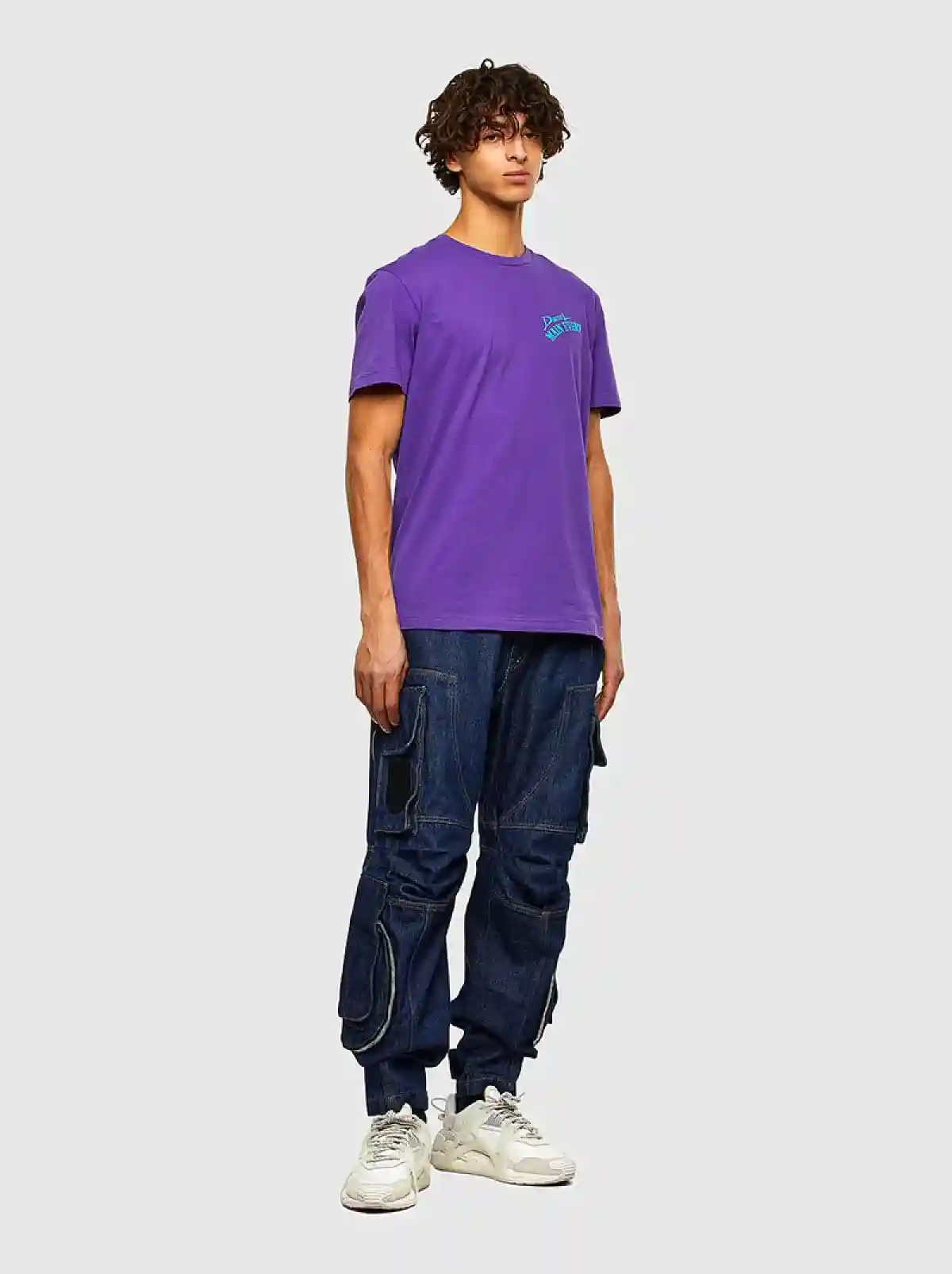 Purple Green Label T-shirt with puff print