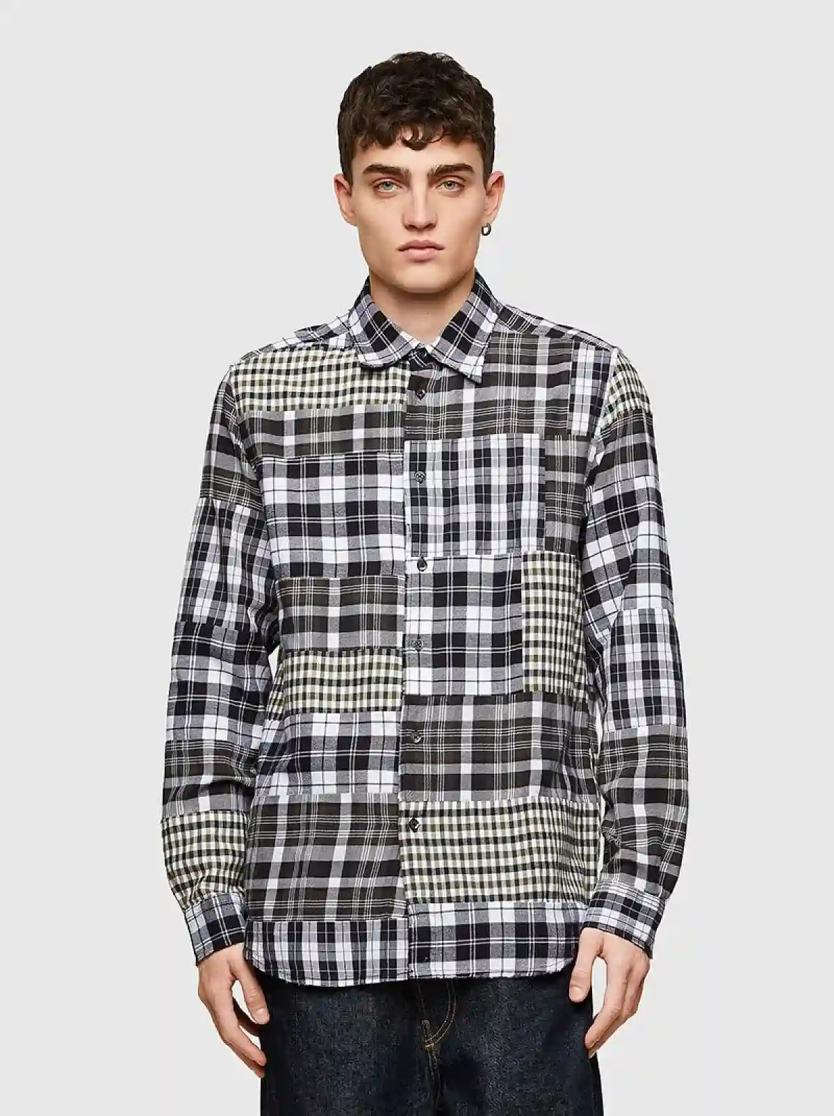 Multicolor Patchwork check shirt