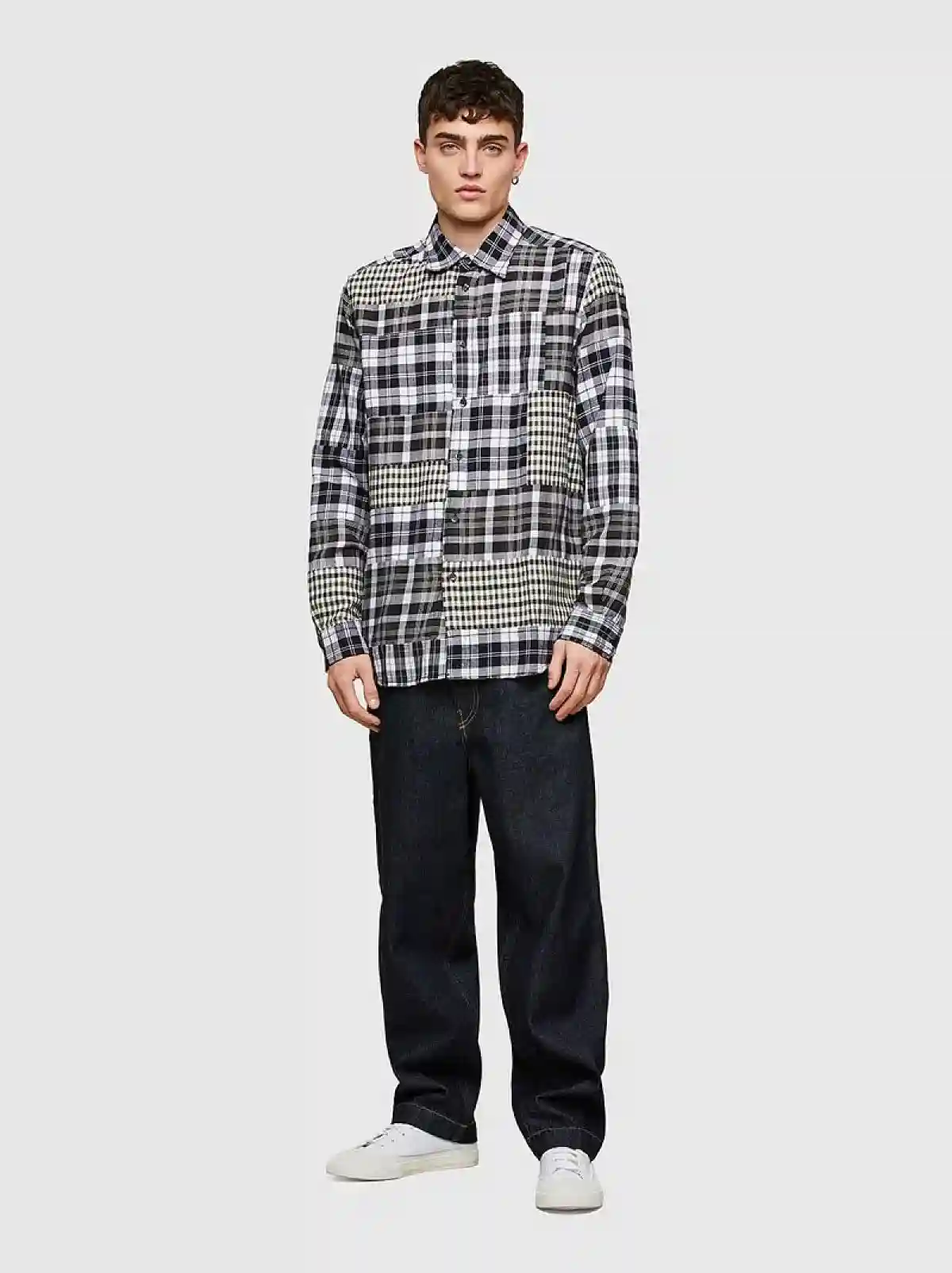 Multicolor Patchwork check shirt