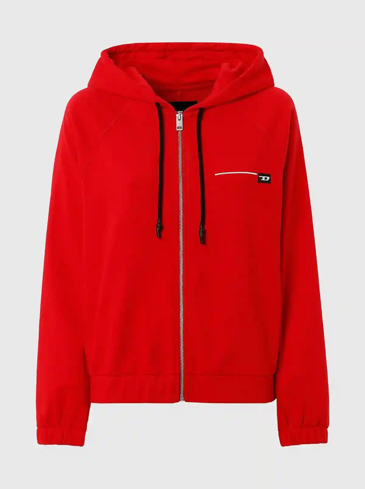 Red Zip-up hoodie with Denim Division patch