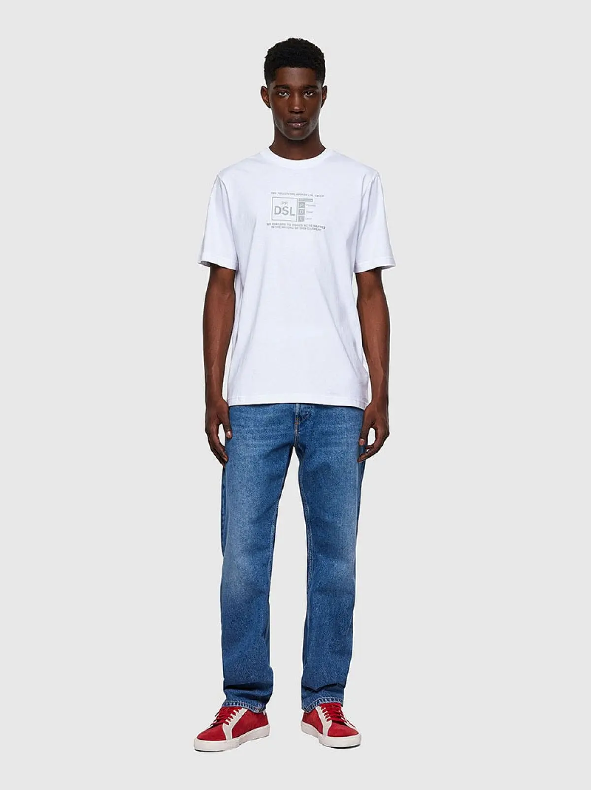 White T-shirt with reflective logo print