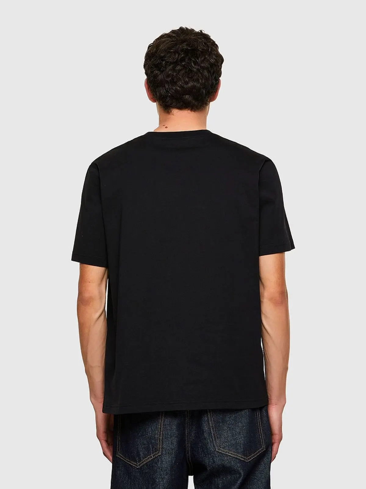 Black T-shirt with reflective logo print