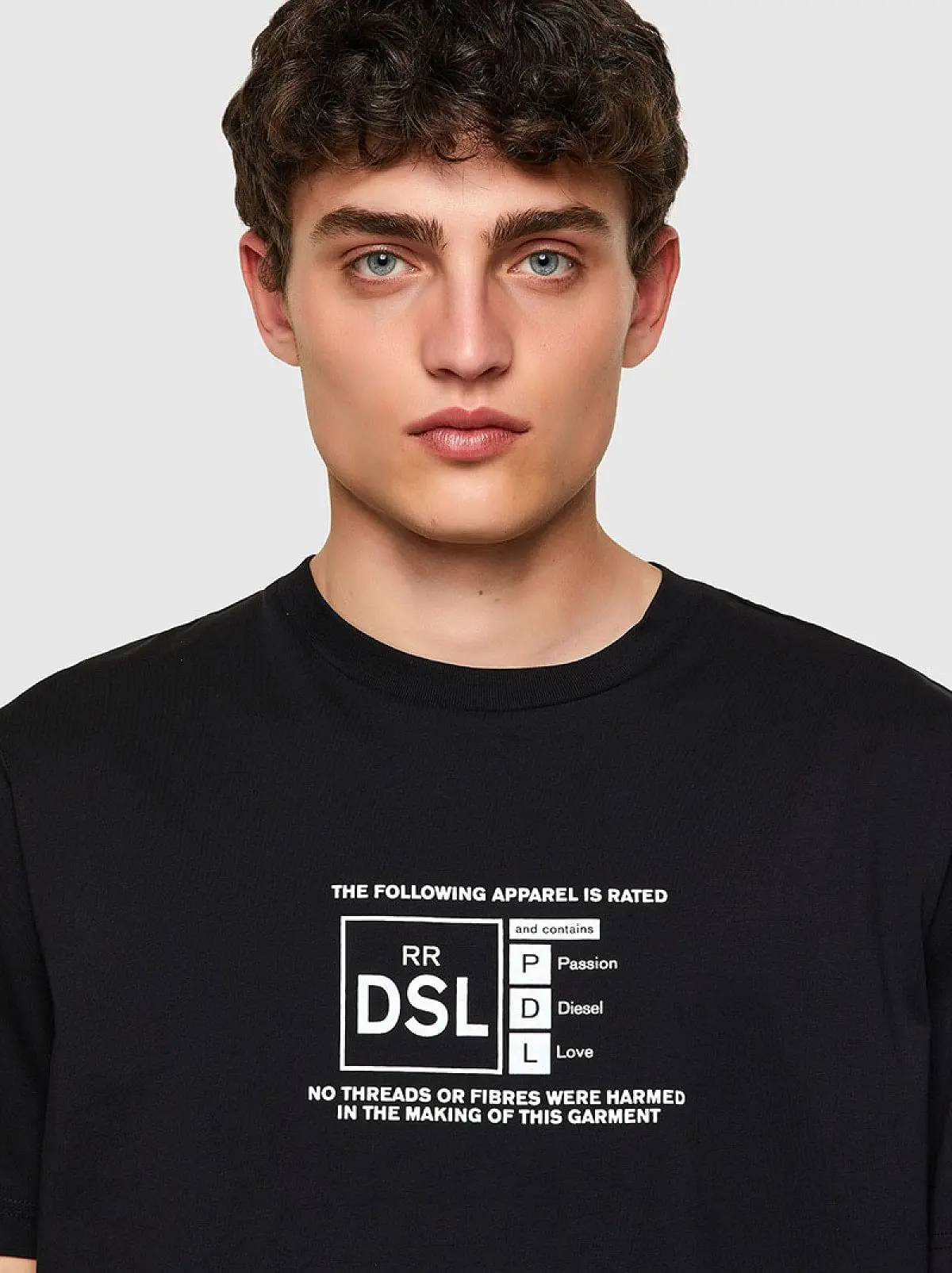 Black T-shirt with reflective logo print