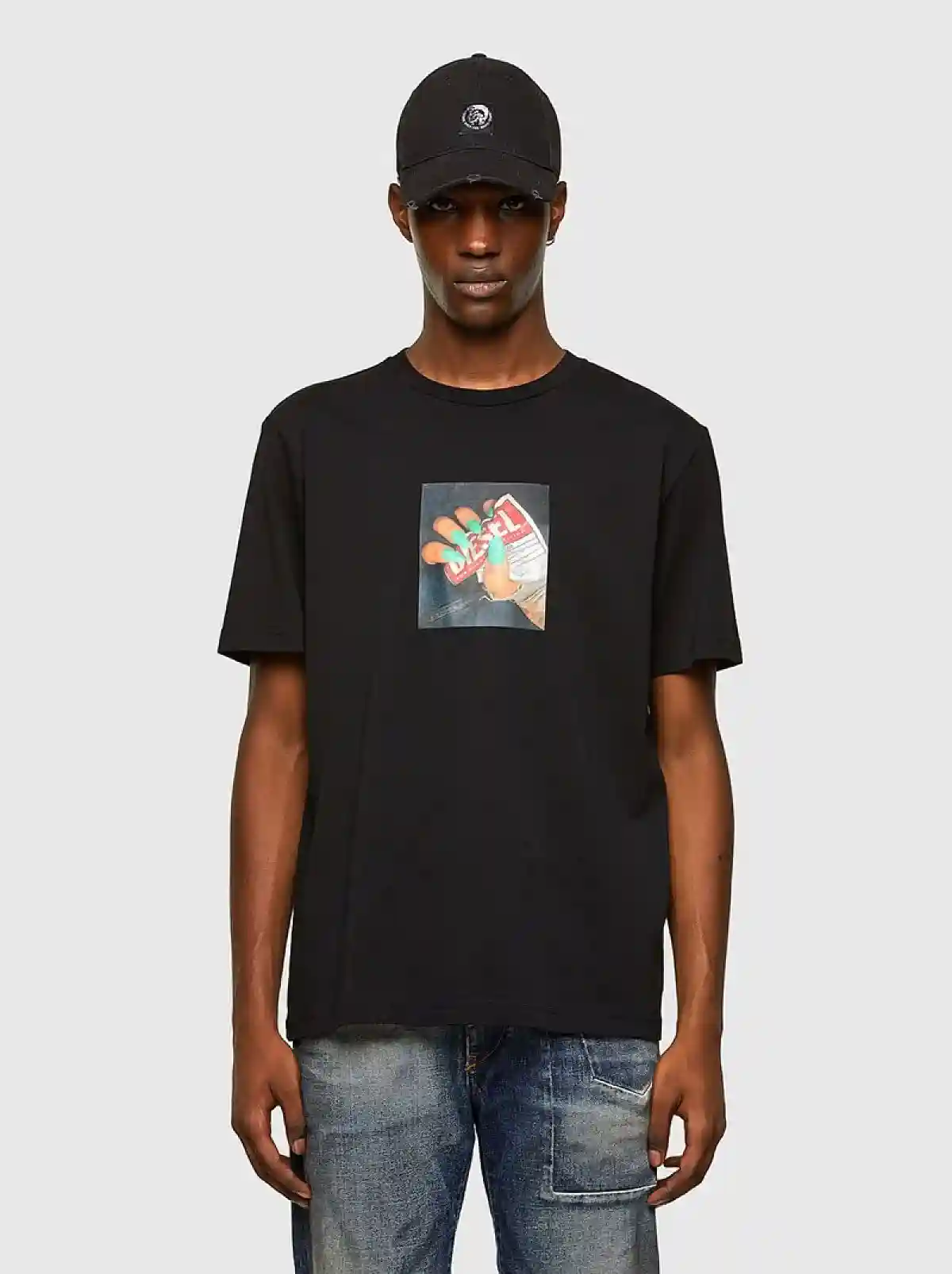 Black T-shirt with photo print