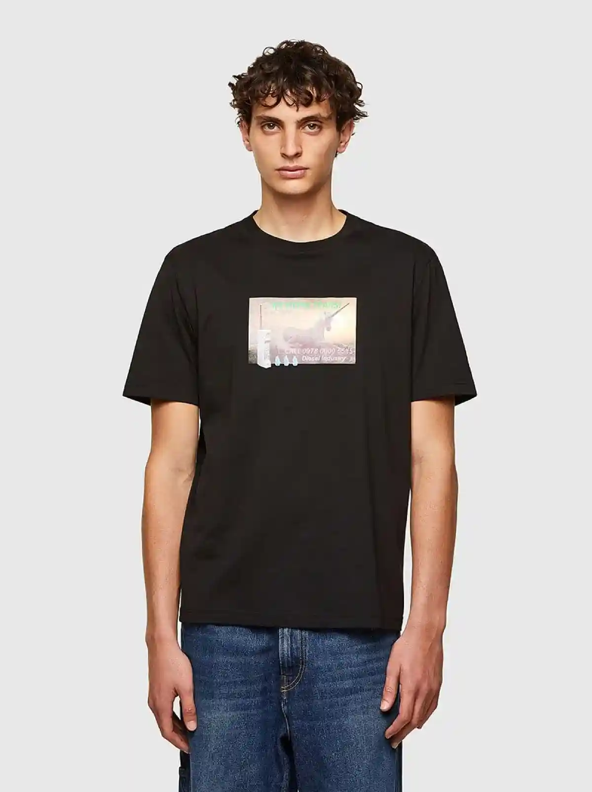 Black T-shirt with photo print