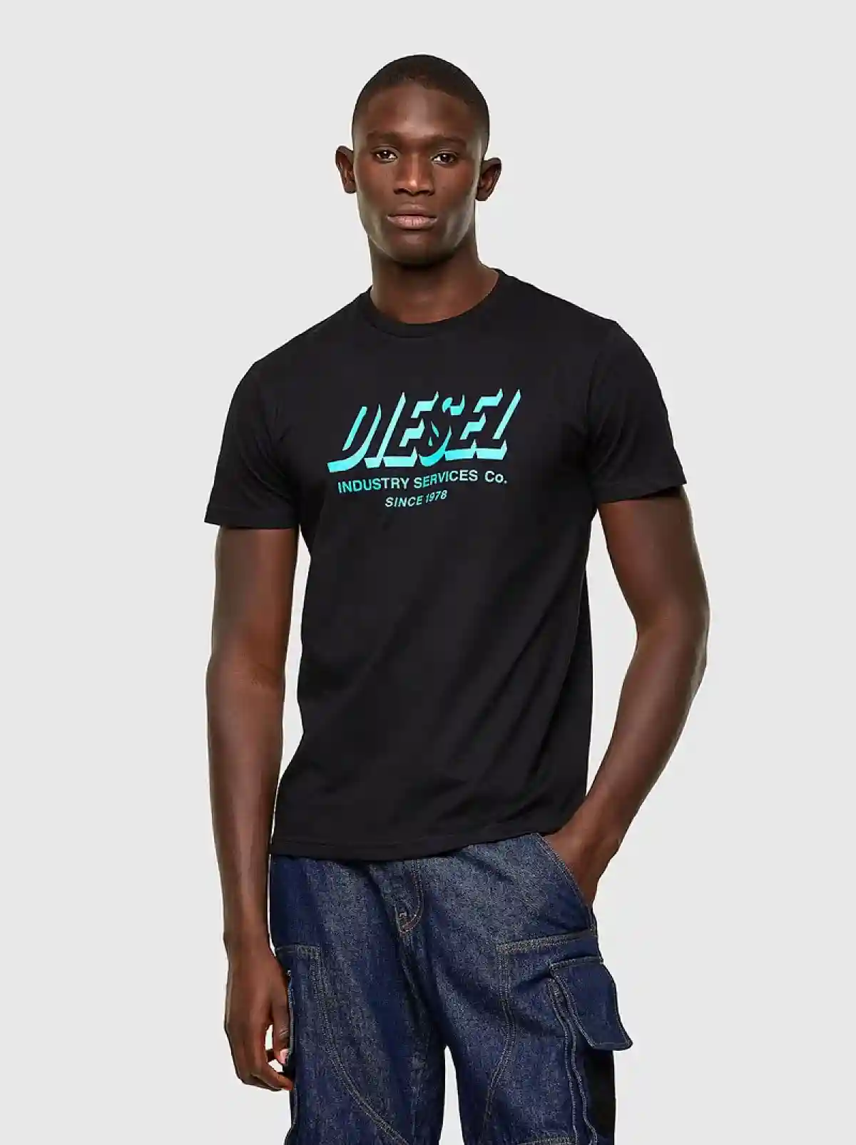 Black Green Label T-shirt with logo print