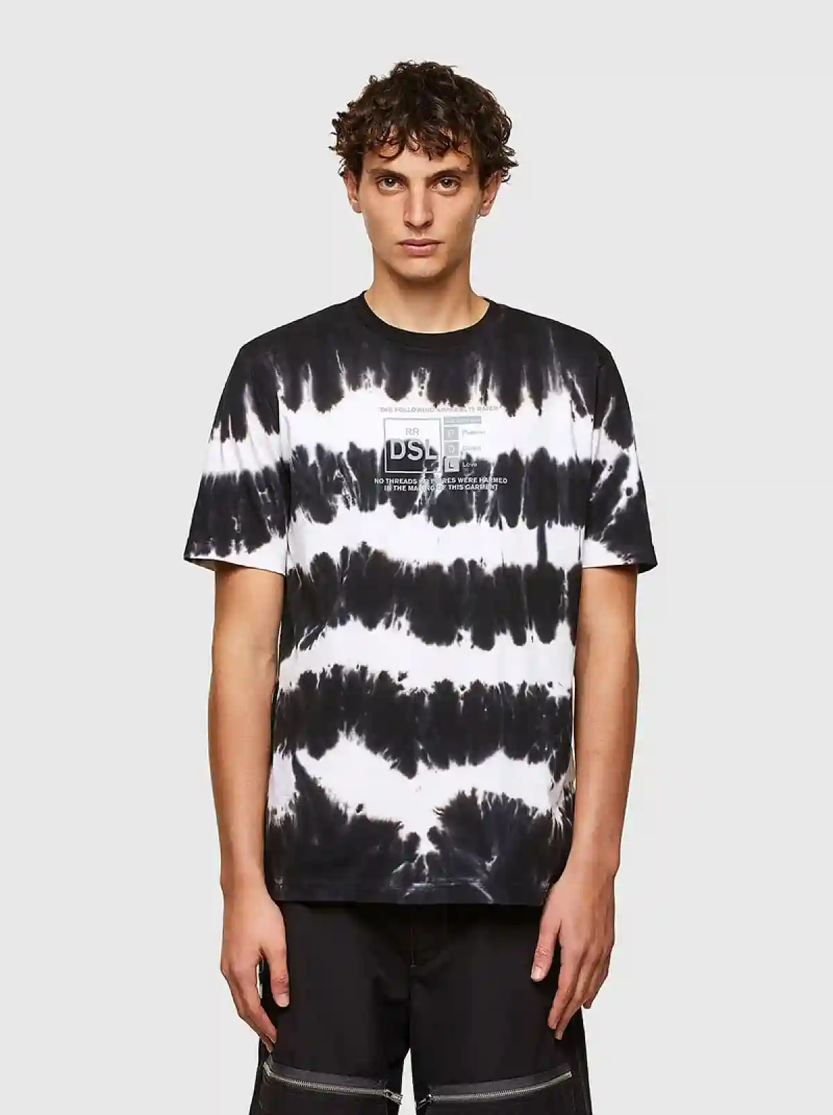 Multicolor Tie-dye T-shirt with reflective print