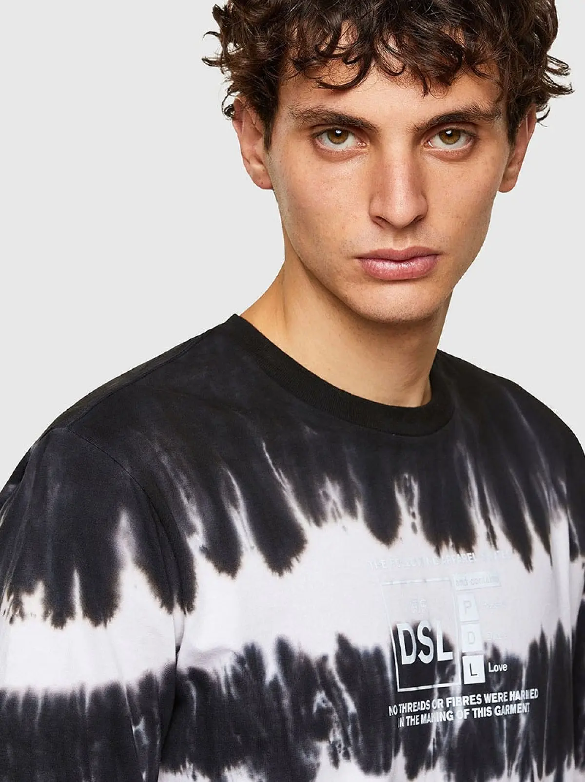 Multicolor Tie-dye T-shirt with reflective print
