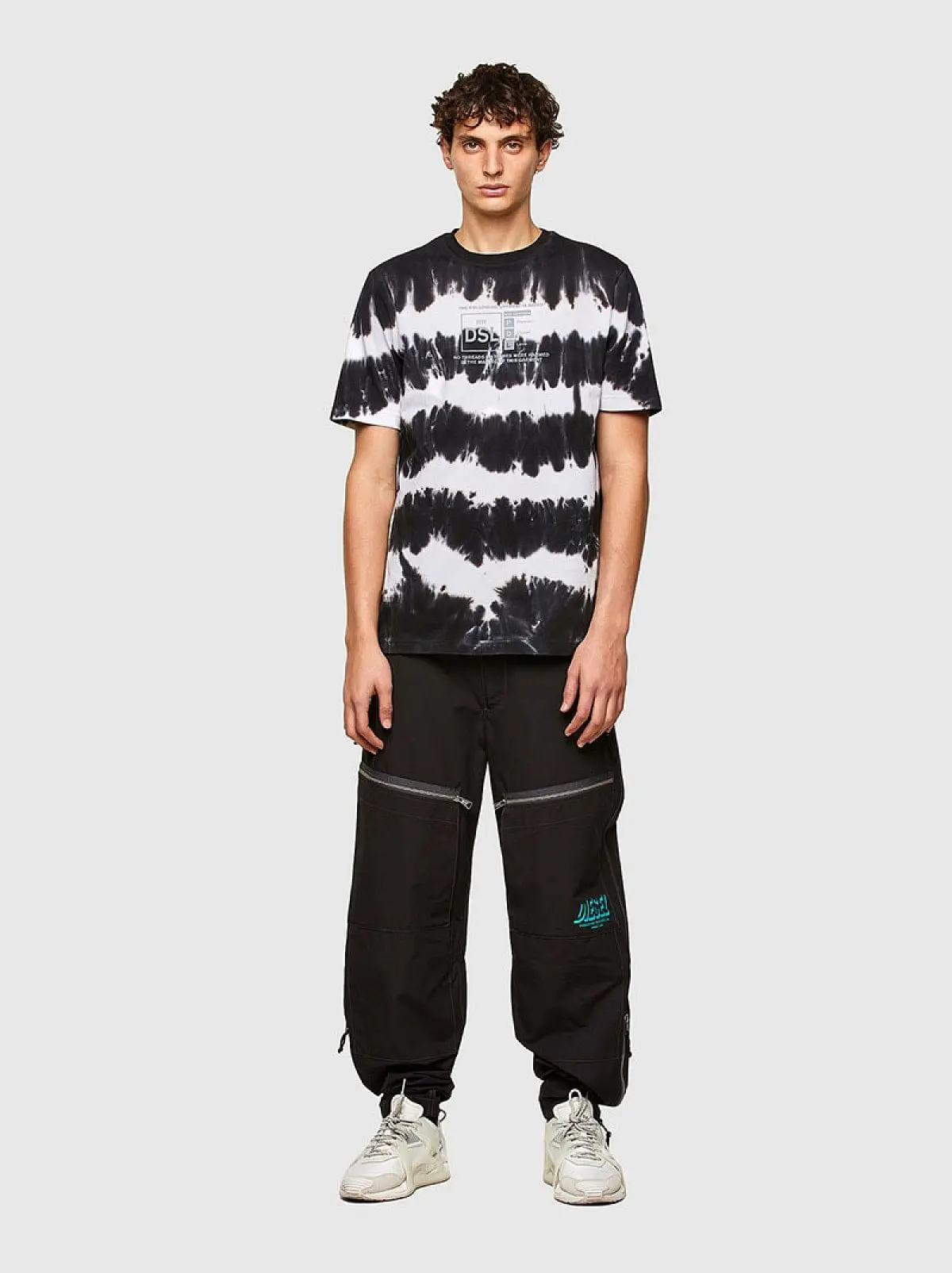 Multicolor Tie-dye T-shirt with reflective print