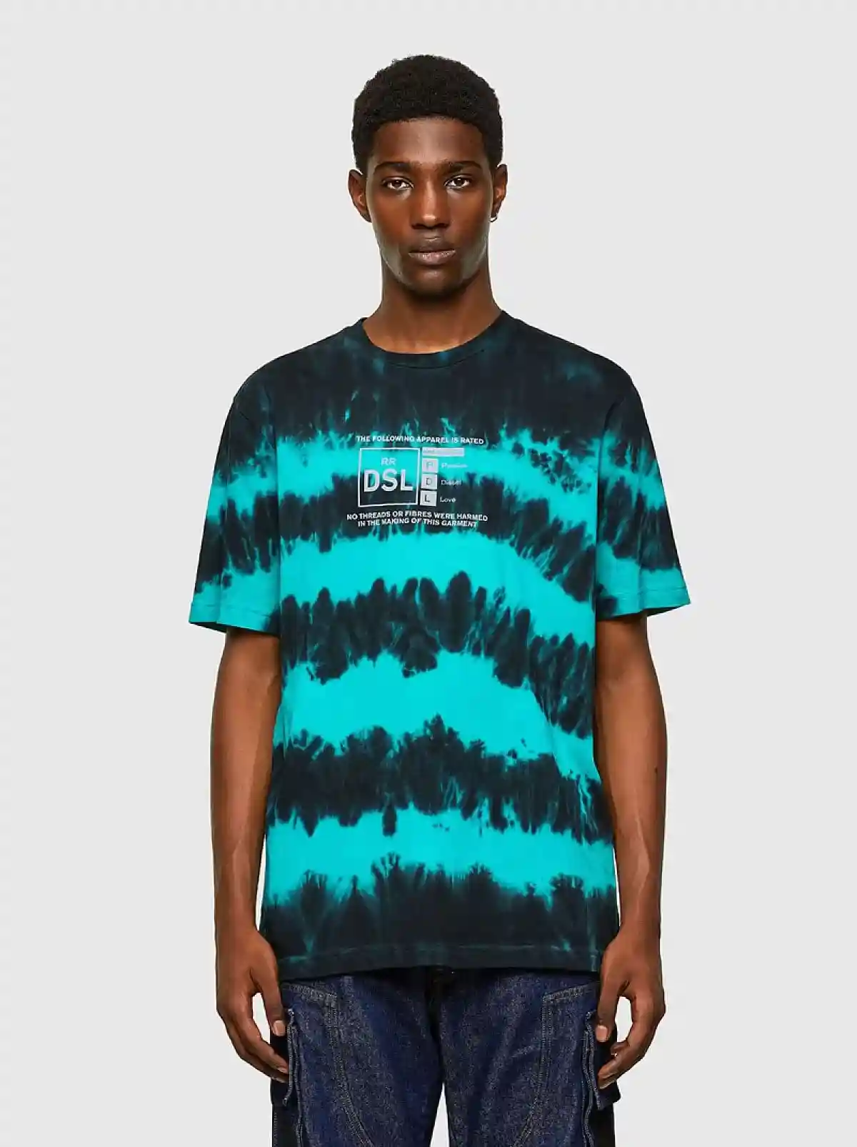 Multicolor Tie-dye T-shirt with reflective print