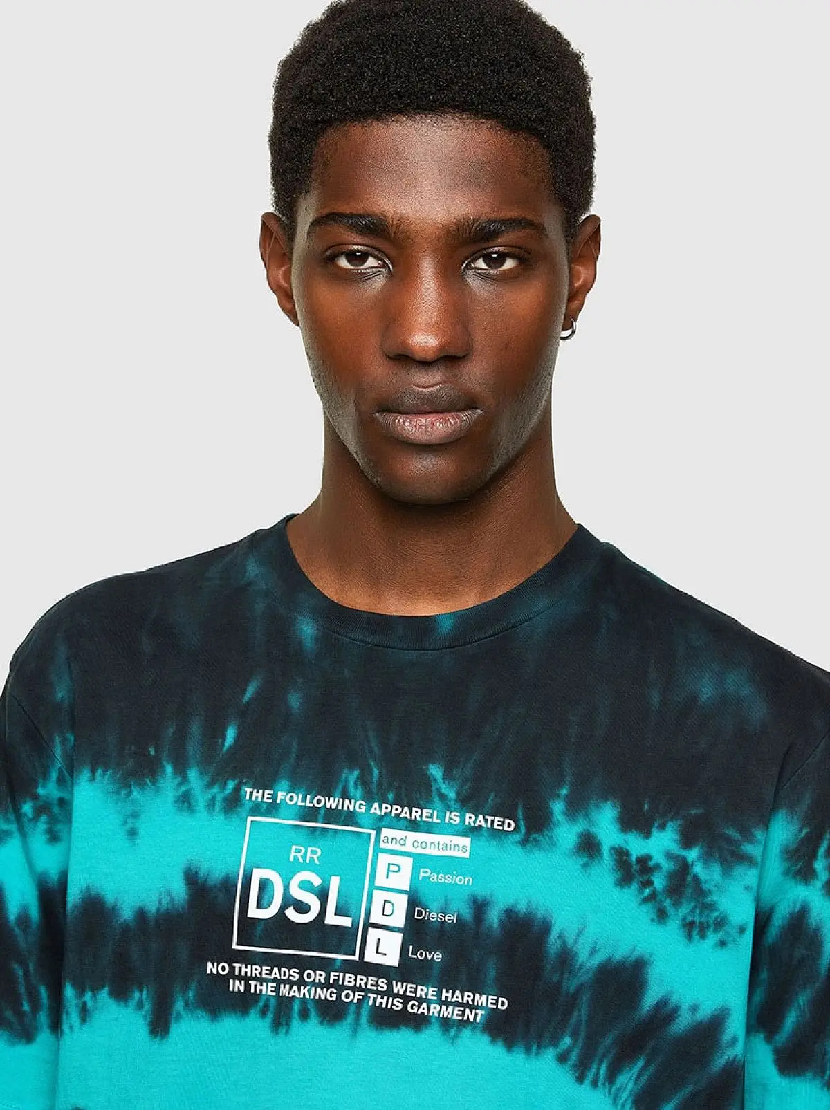 Multicolor Tie-dye T-shirt with reflective print