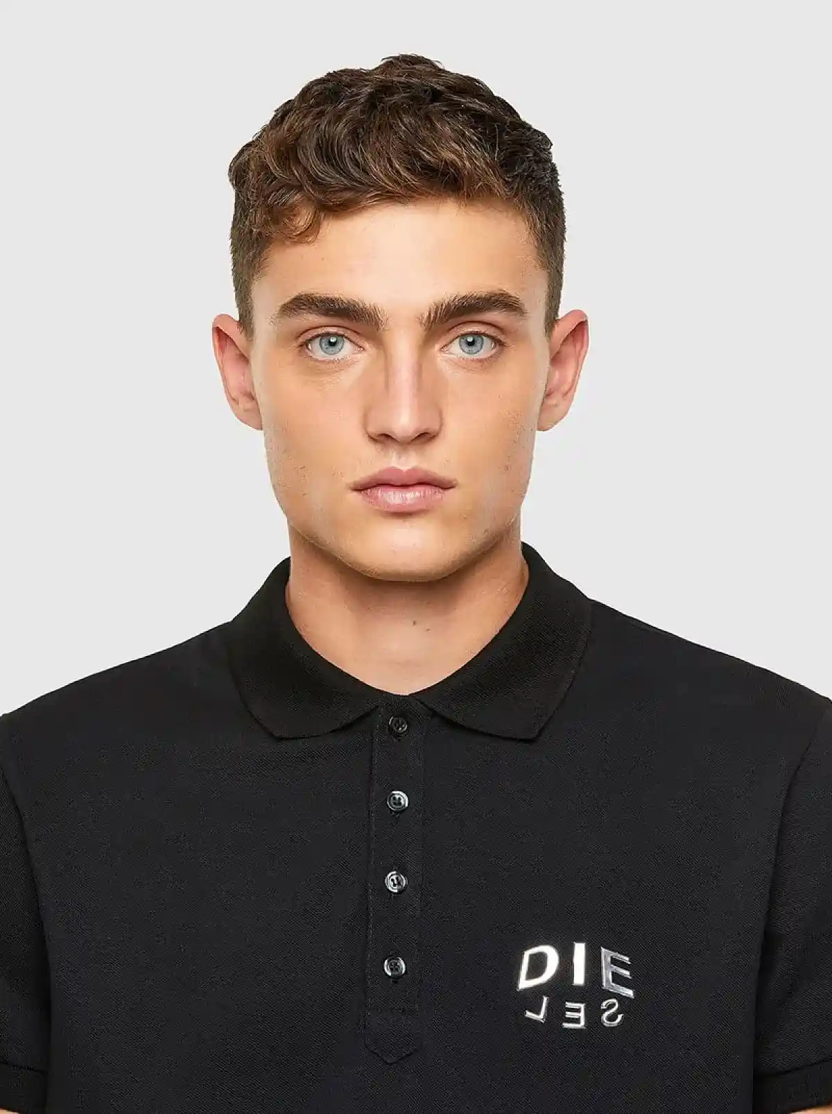 Black Polo shirt with 3D print