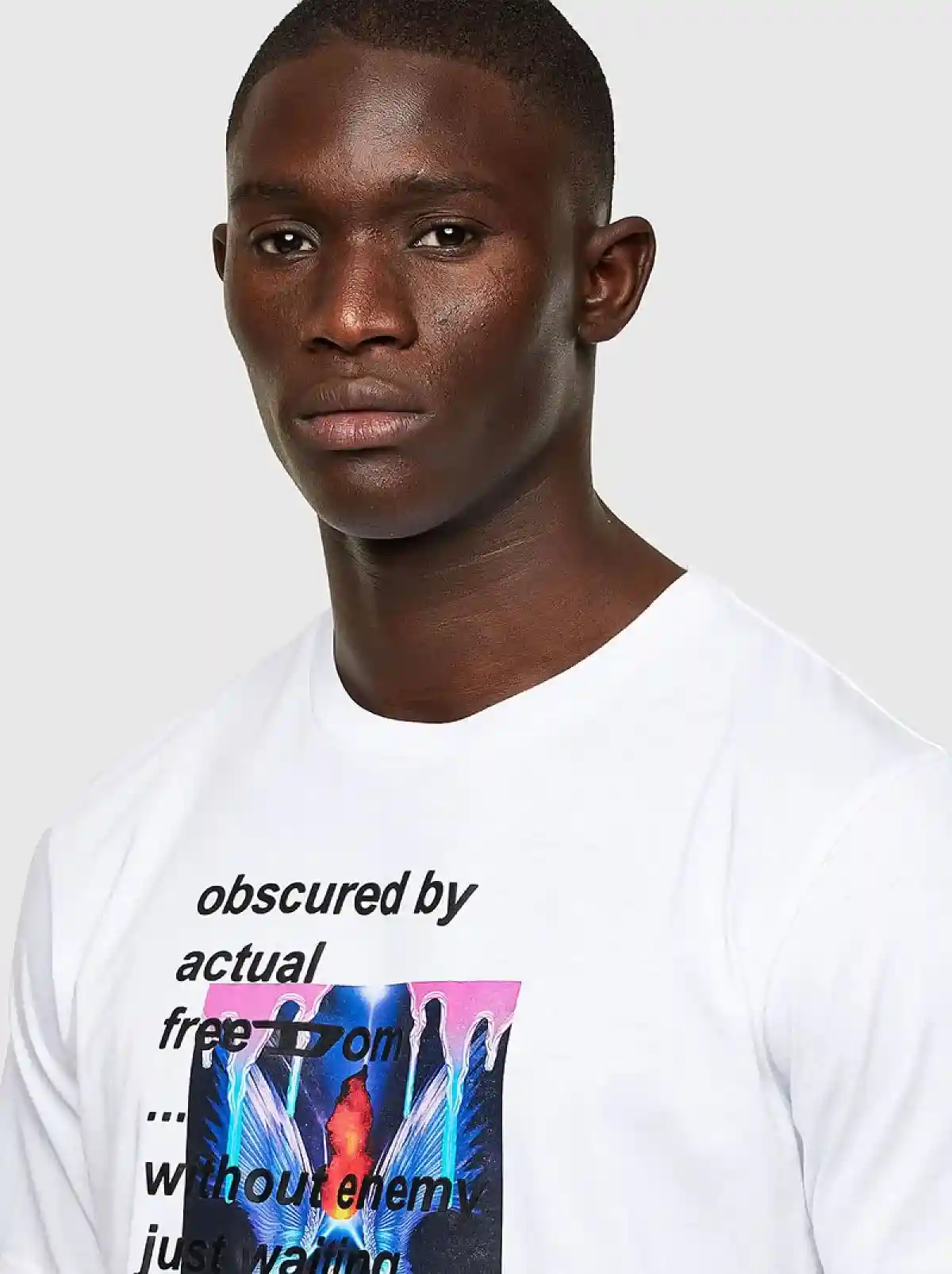 White Graphic T-shirt with text print