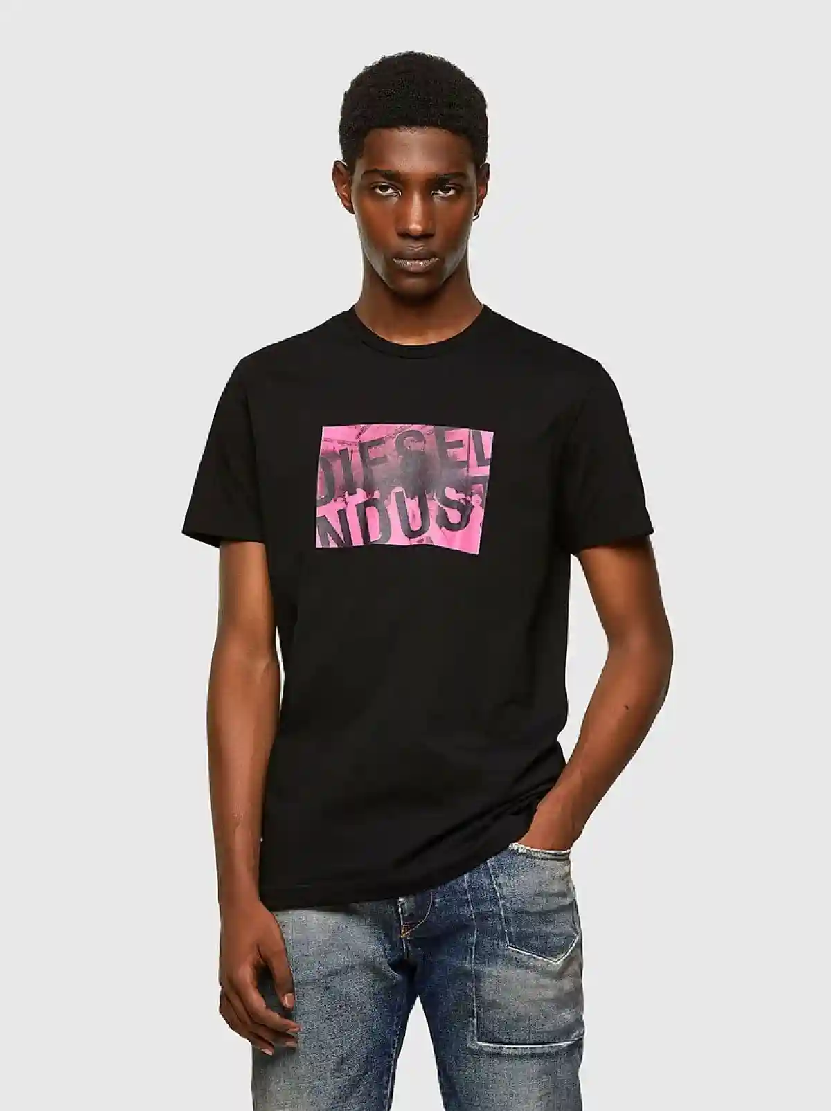 Black T-shirt with Diesel Industry logo print
