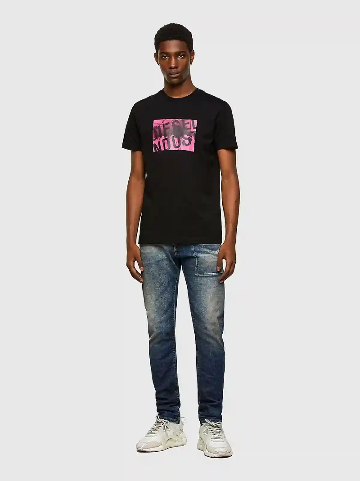 Black T-shirt with Diesel Industry logo print