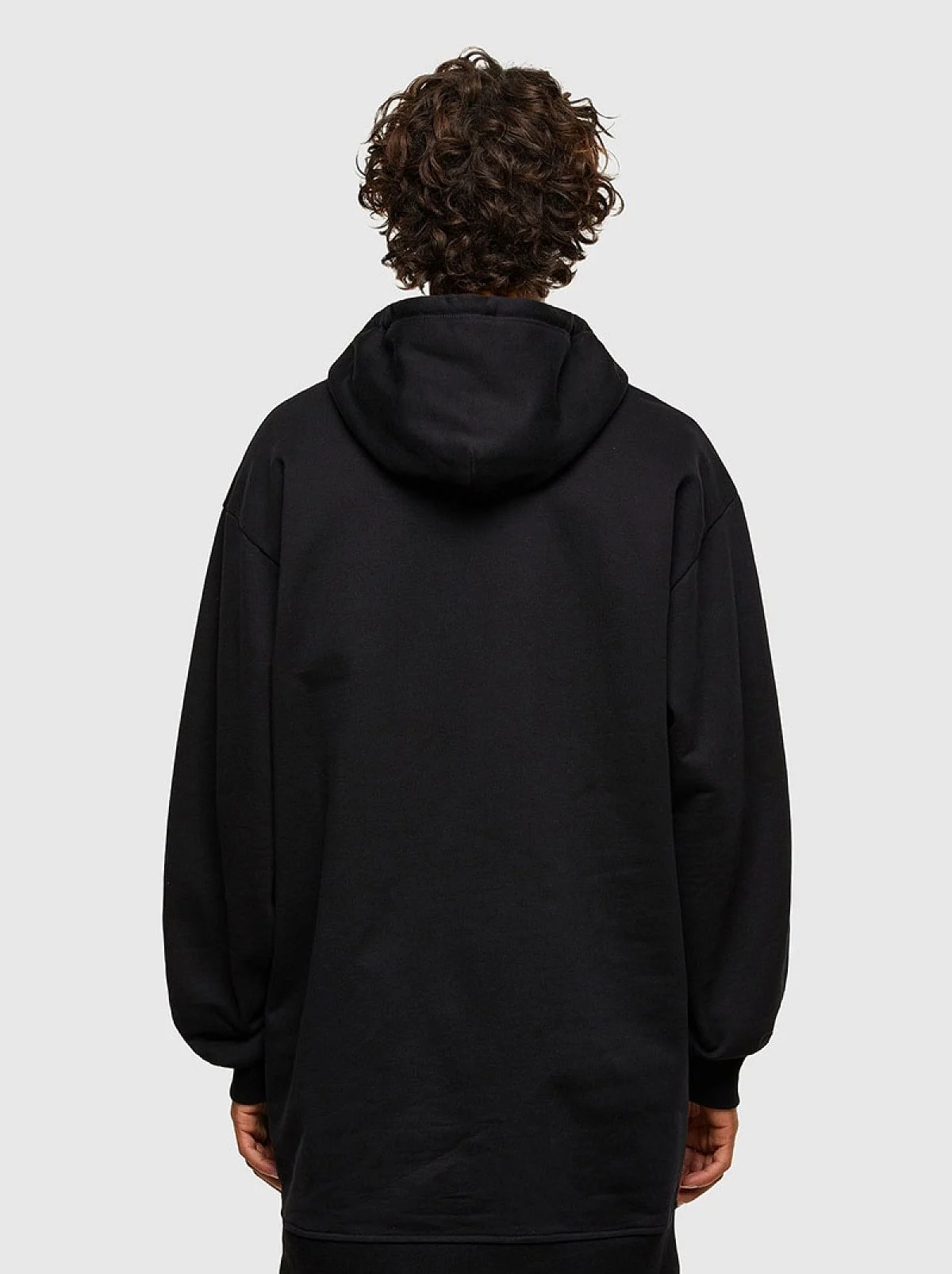 Black Long hoodie with printed Copyright logo
