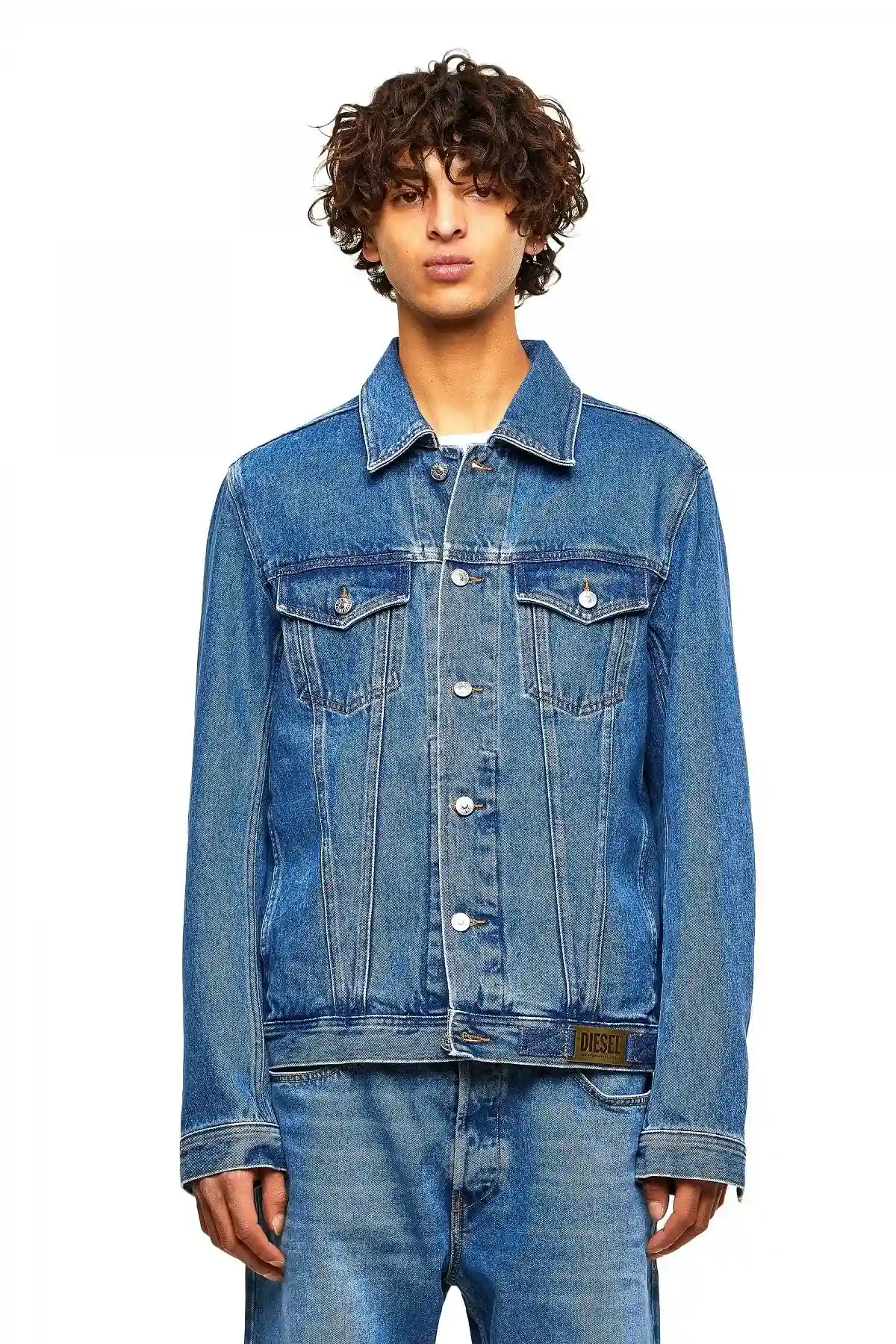 Blue Trucker jacket in stone-washed denim