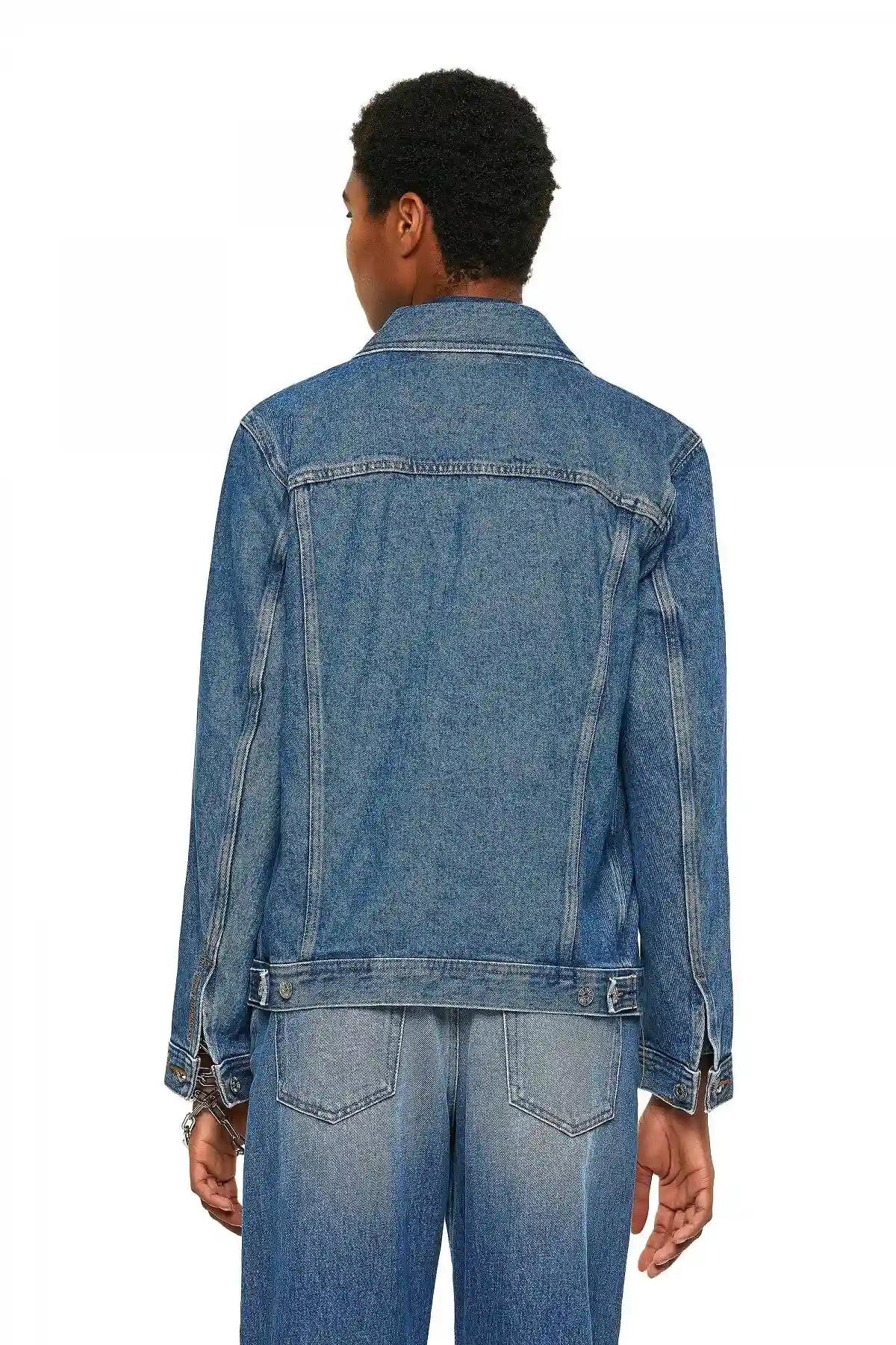 Blue Trucker jacket in stone-washed denim
