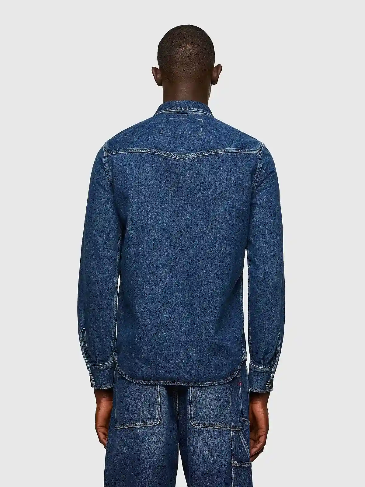 Blue Western shirt in stonewashed denim