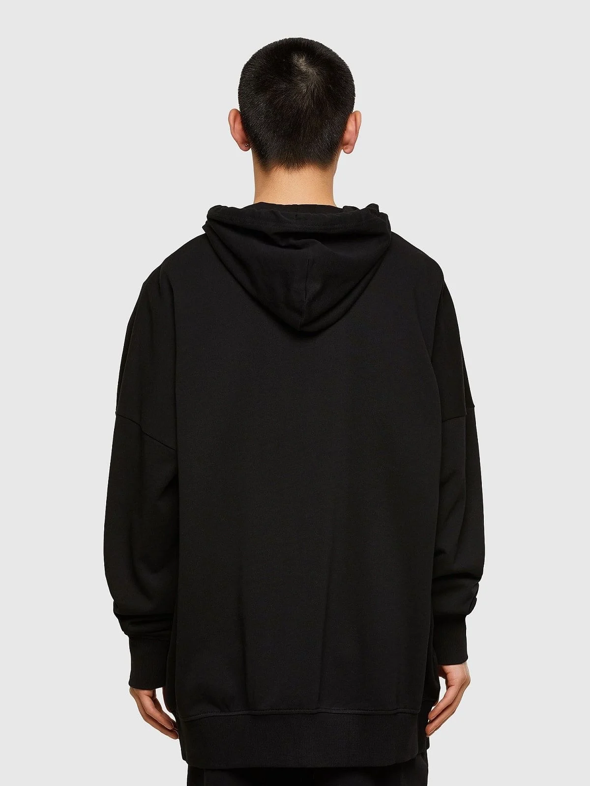 Black Organic cotton hoodie with zip